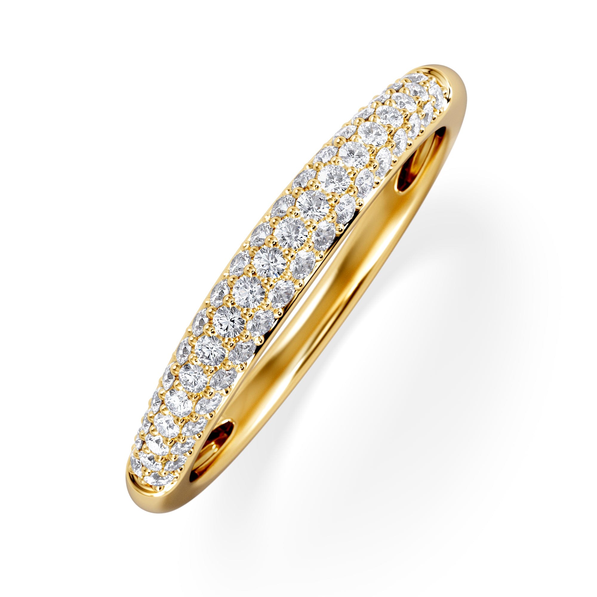 Diamond Lab Diamond Micro Pave Half Eternity Ring 0.30ct in 18k Gold Vermeil