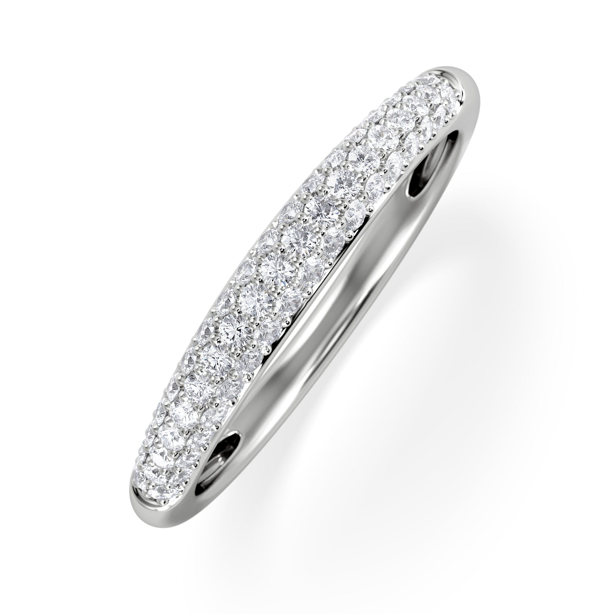 Diamond Lab Diamond Micro Pave Half Eternity Ring 0.30ct in 925 Silver