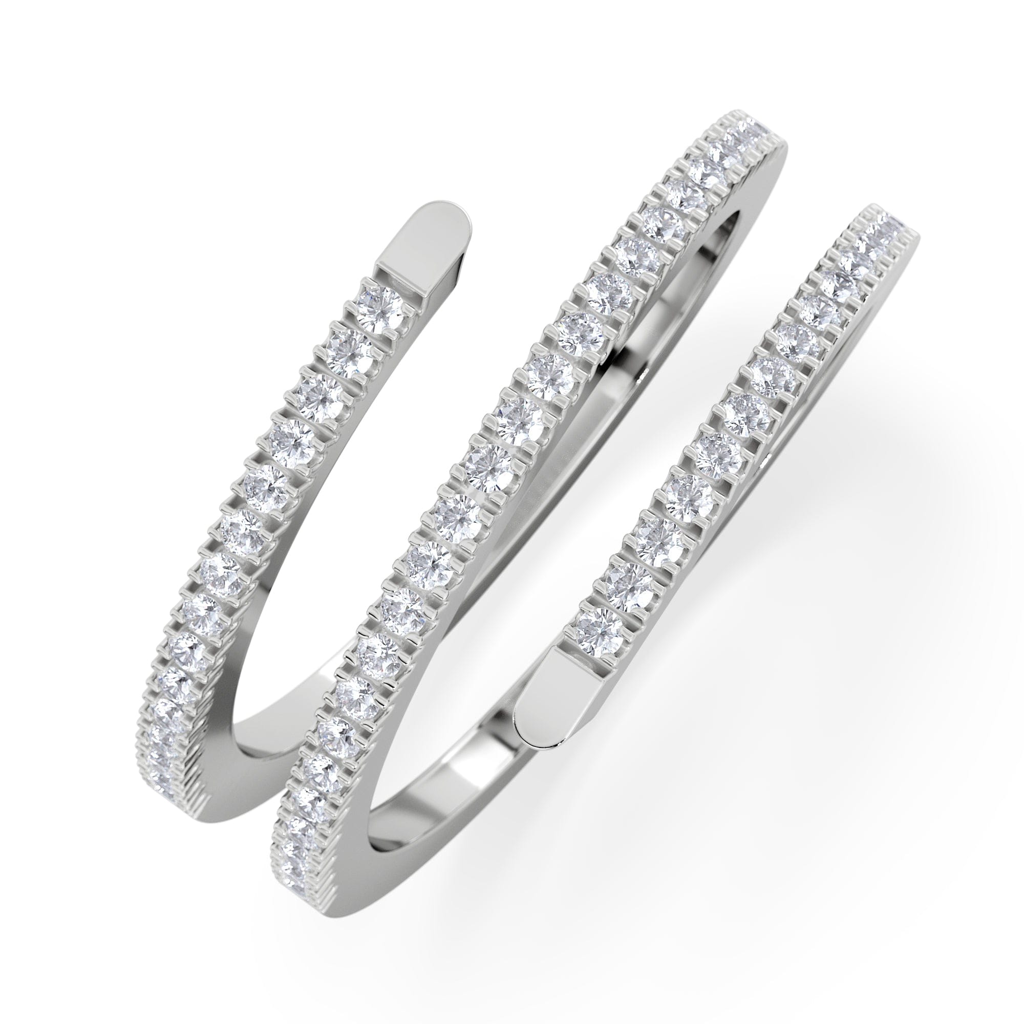 Diamond Lab Diamond Spiral Ring 0.25ct in 925 Silver