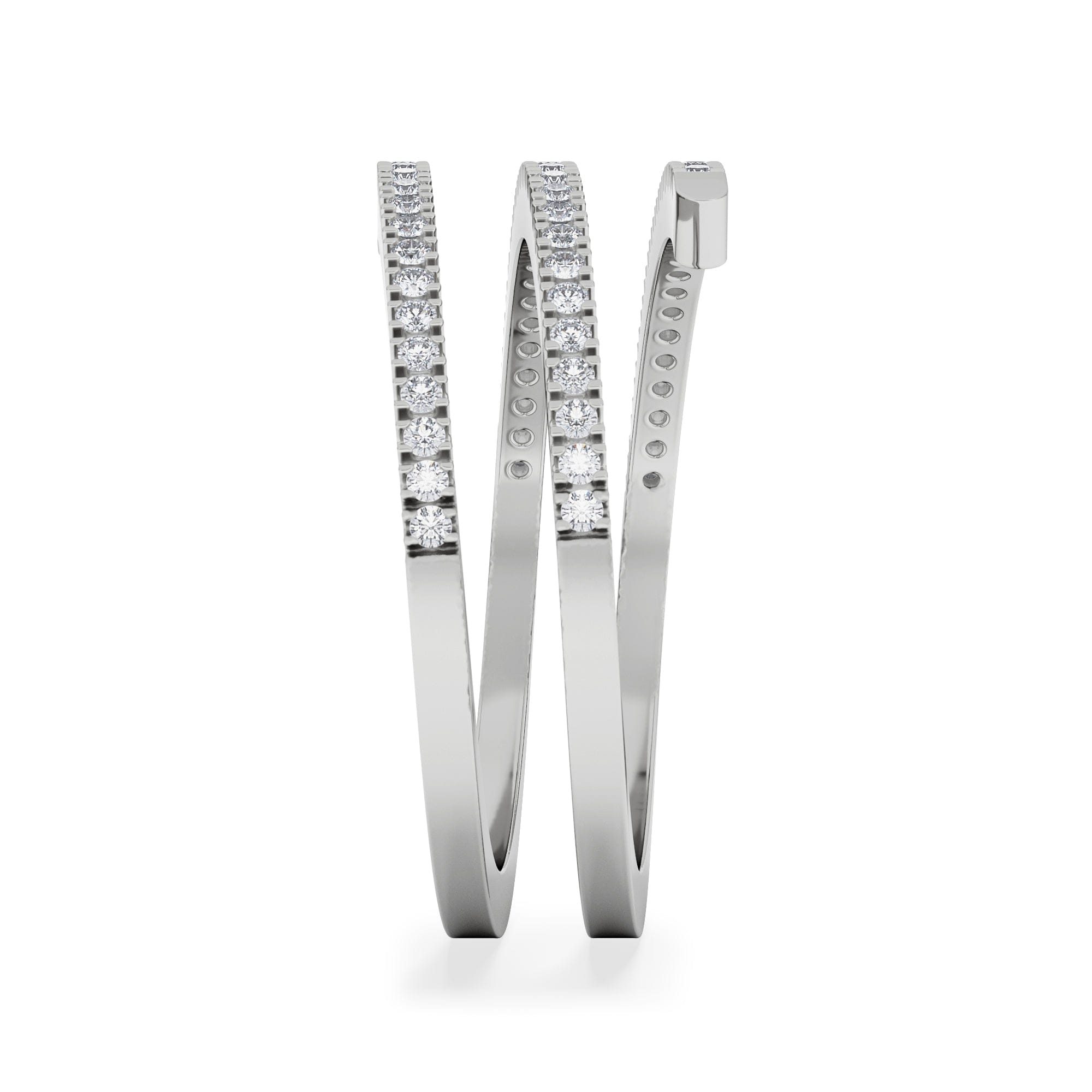 Diamond Lab Diamond Spiral Ring 0.25ct in 925 Silver