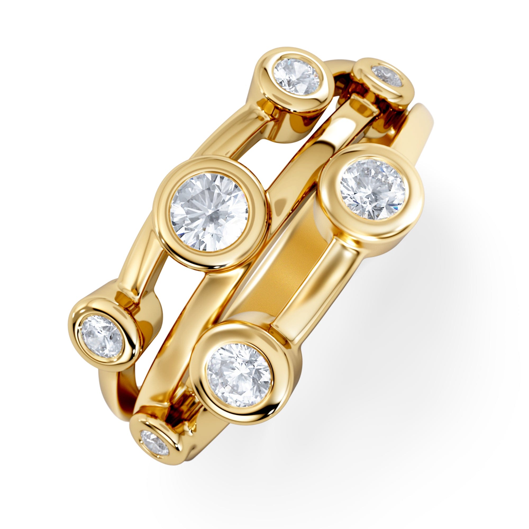 Diamond Lab Diamond Rain Drop Ring 0.50ct in 18K Gold Vermeil