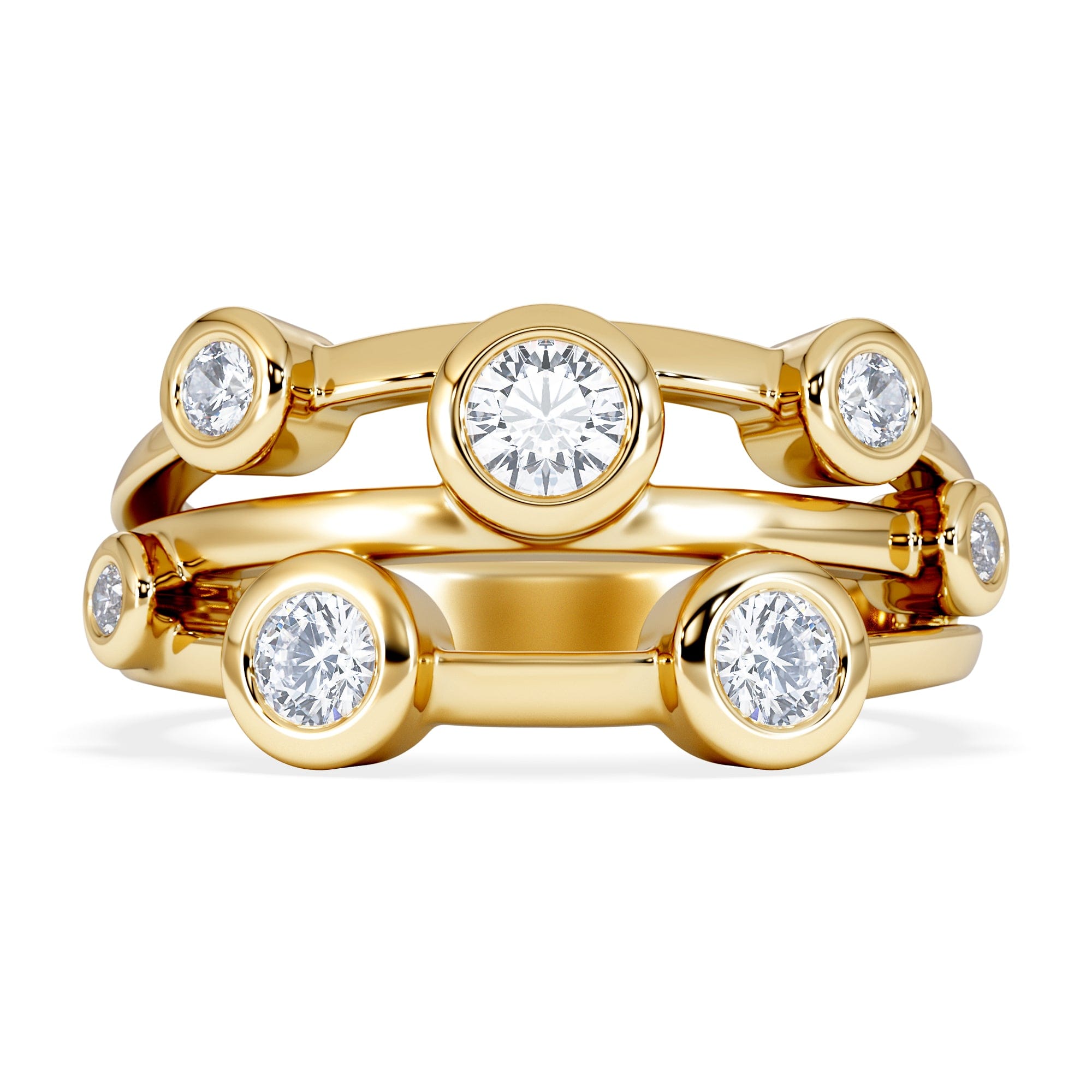 Diamond Lab Diamond Rain Drop Ring 0.50ct in 18K Gold Vermeil