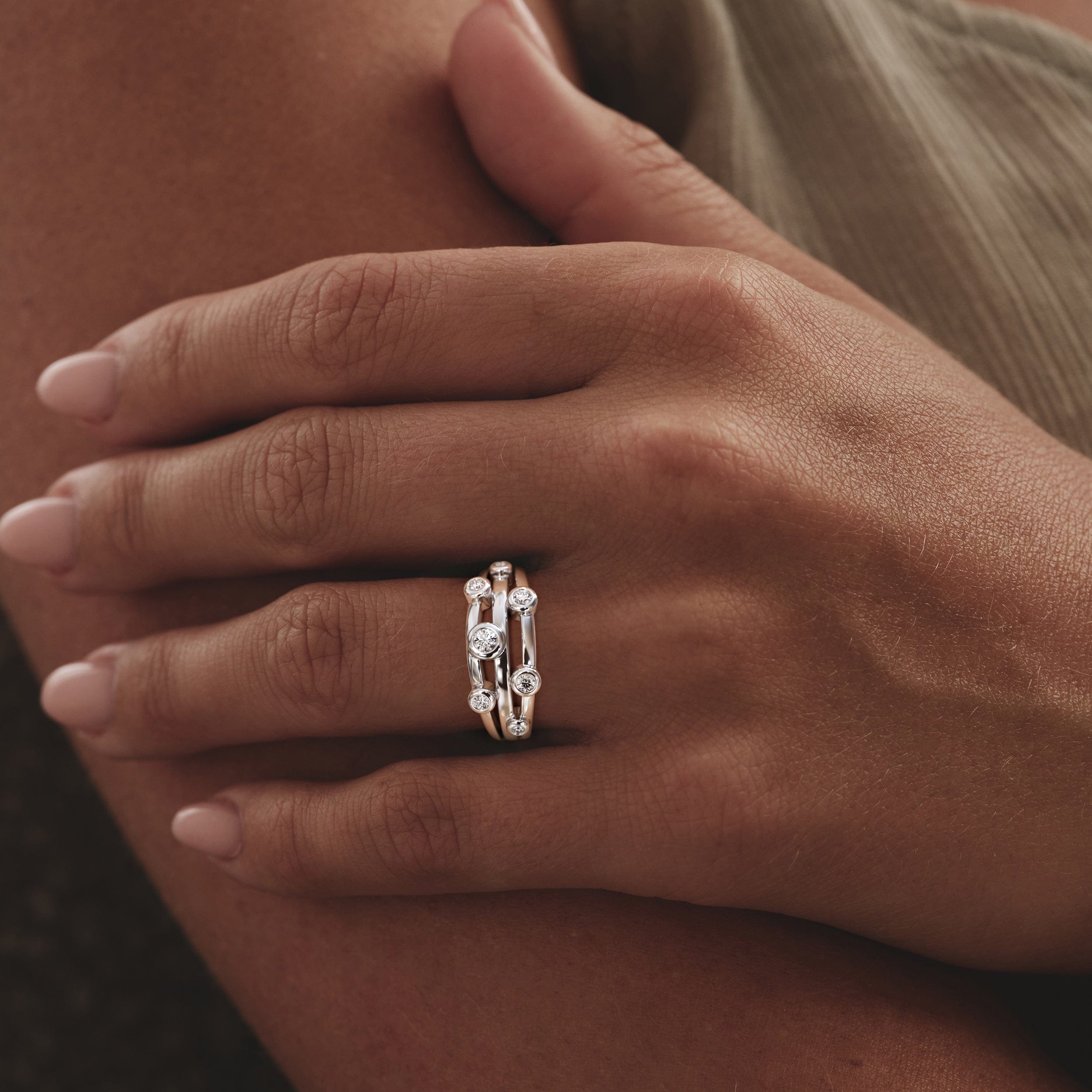 Diamond Lab Diamond Rain Drop Ring 0.25ct in 925 Silver