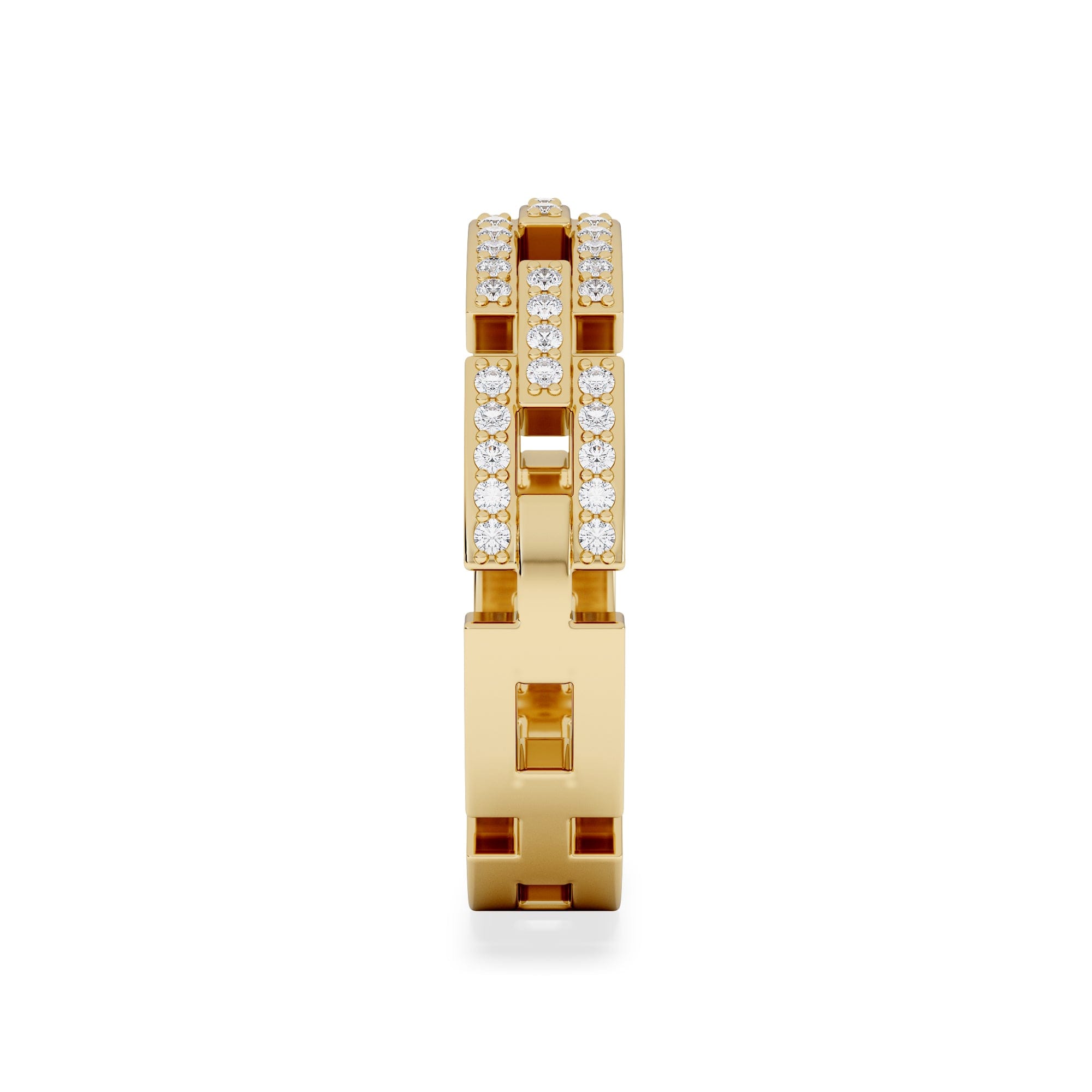 Diamond Lab Diamond Chain Link Ring 0.24ct in 18k Gold Vermeil