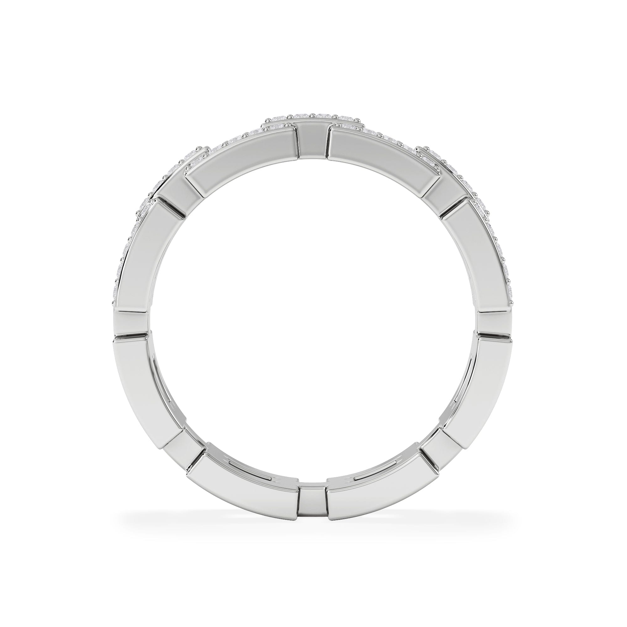 Diamond Lab Diamond Chain Link Ring 0.24ct in 925 Silver