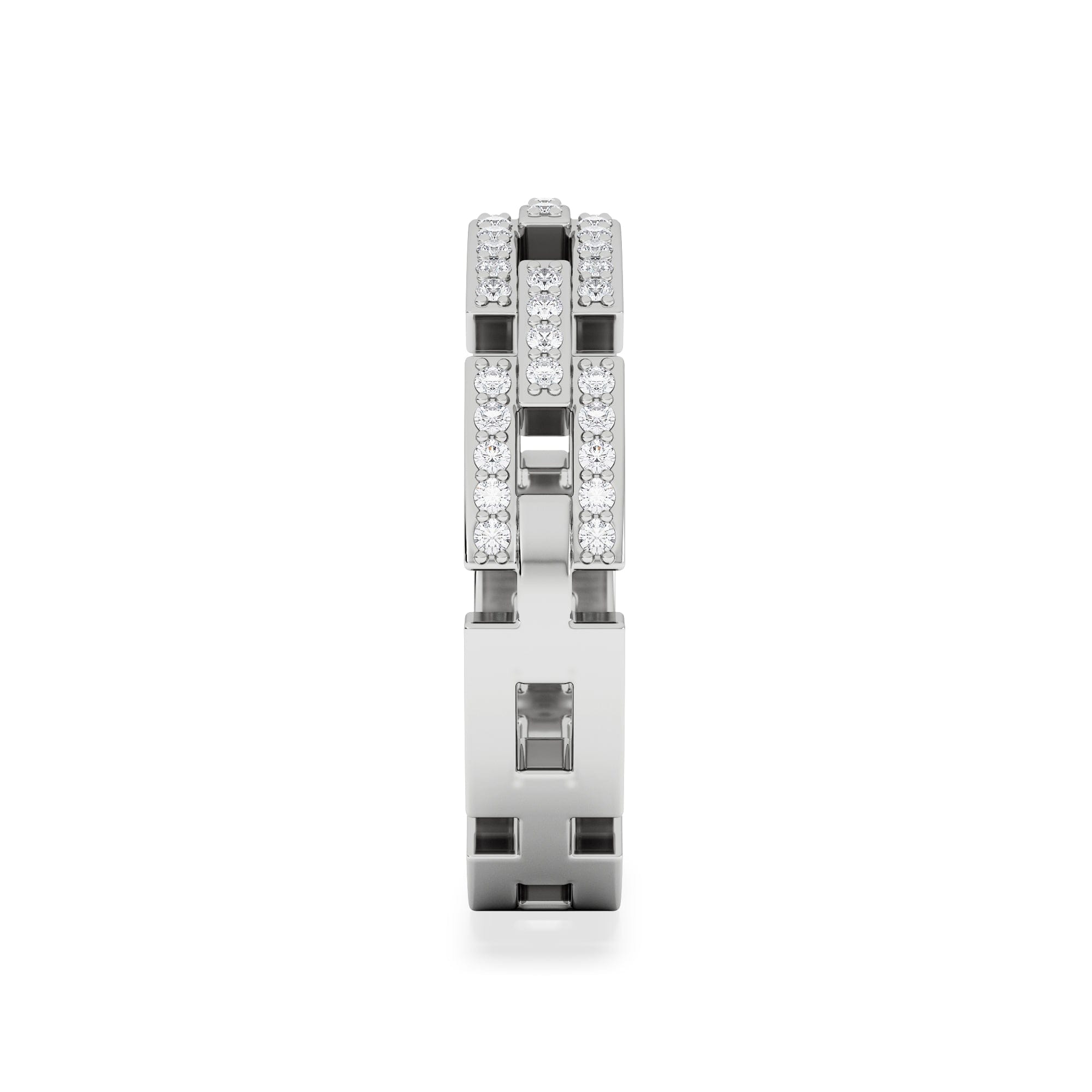 Diamond Lab Diamond Chain Link Ring 0.24ct in 925 Silver