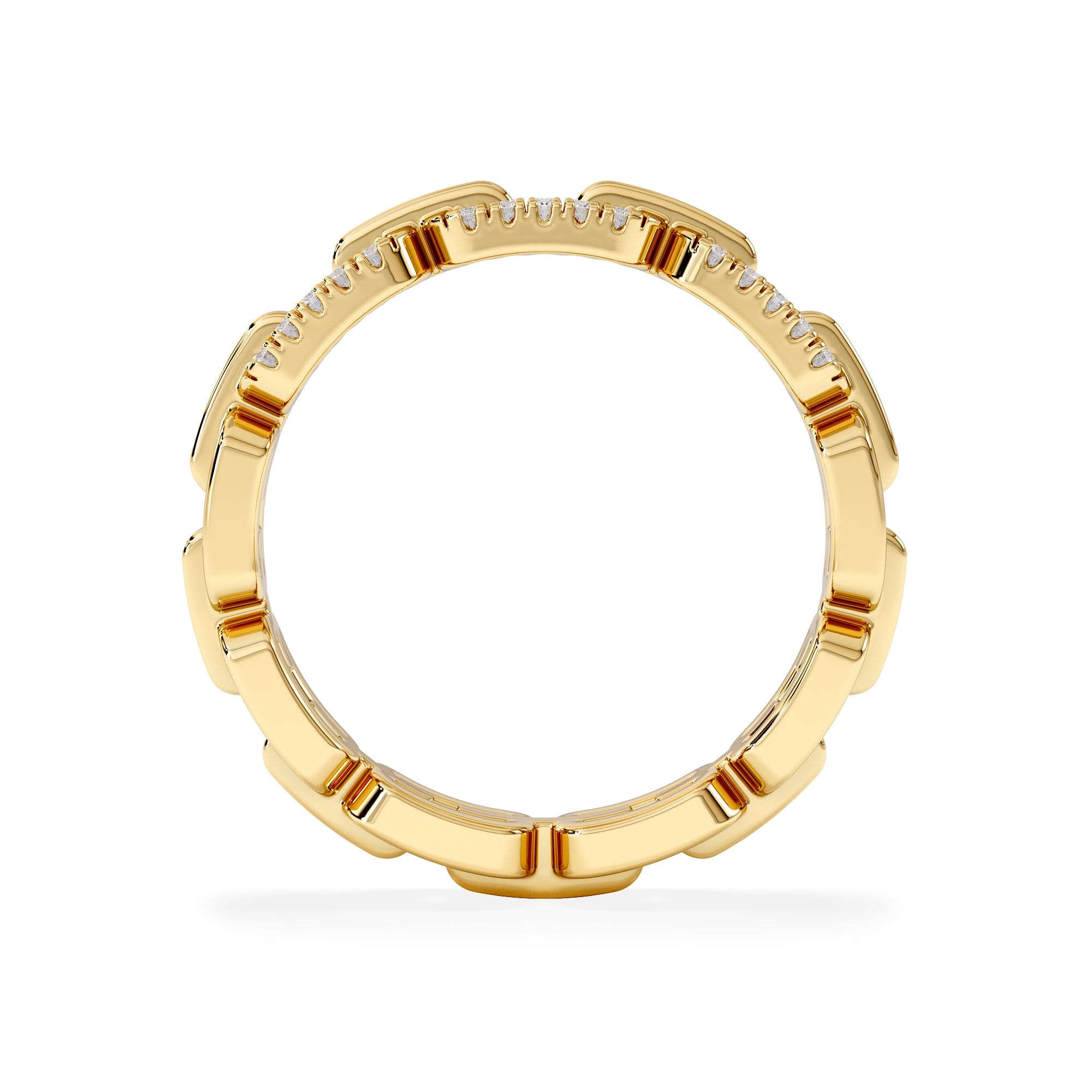 Diamond Lab Diamond Chain Link Ring 0.14ct in 18k Gold Vermeil