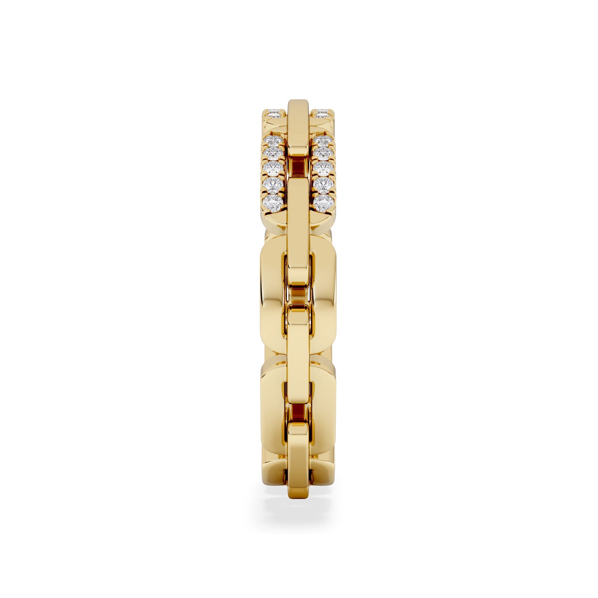 Diamond Lab Diamond Chain Link Ring 0.14ct in 18k Gold Vermeil