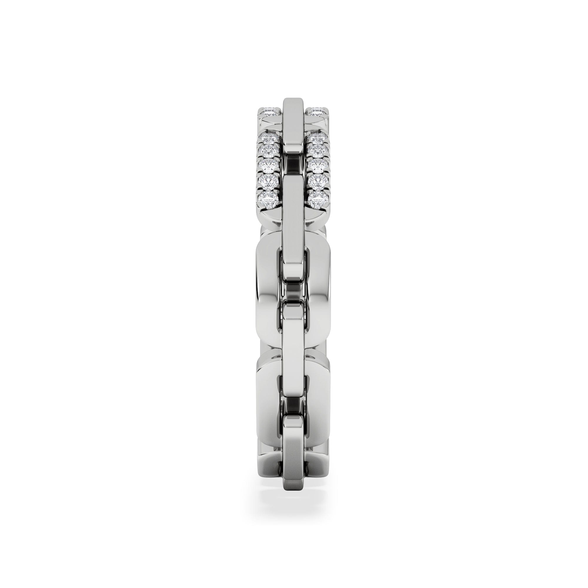 Diamond Lab Diamond Chain Link Ring 0.14ct in 925 Silver