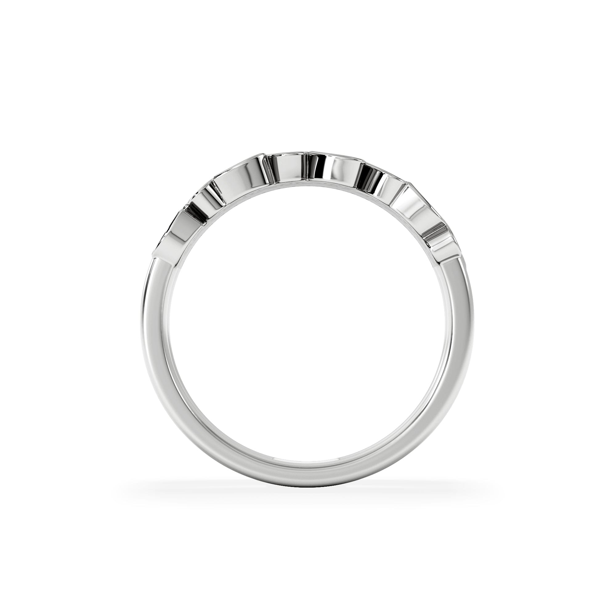 Diamond Double Heart Band Stacking Ring Lab Diamond 0.20ct in 925 Silver