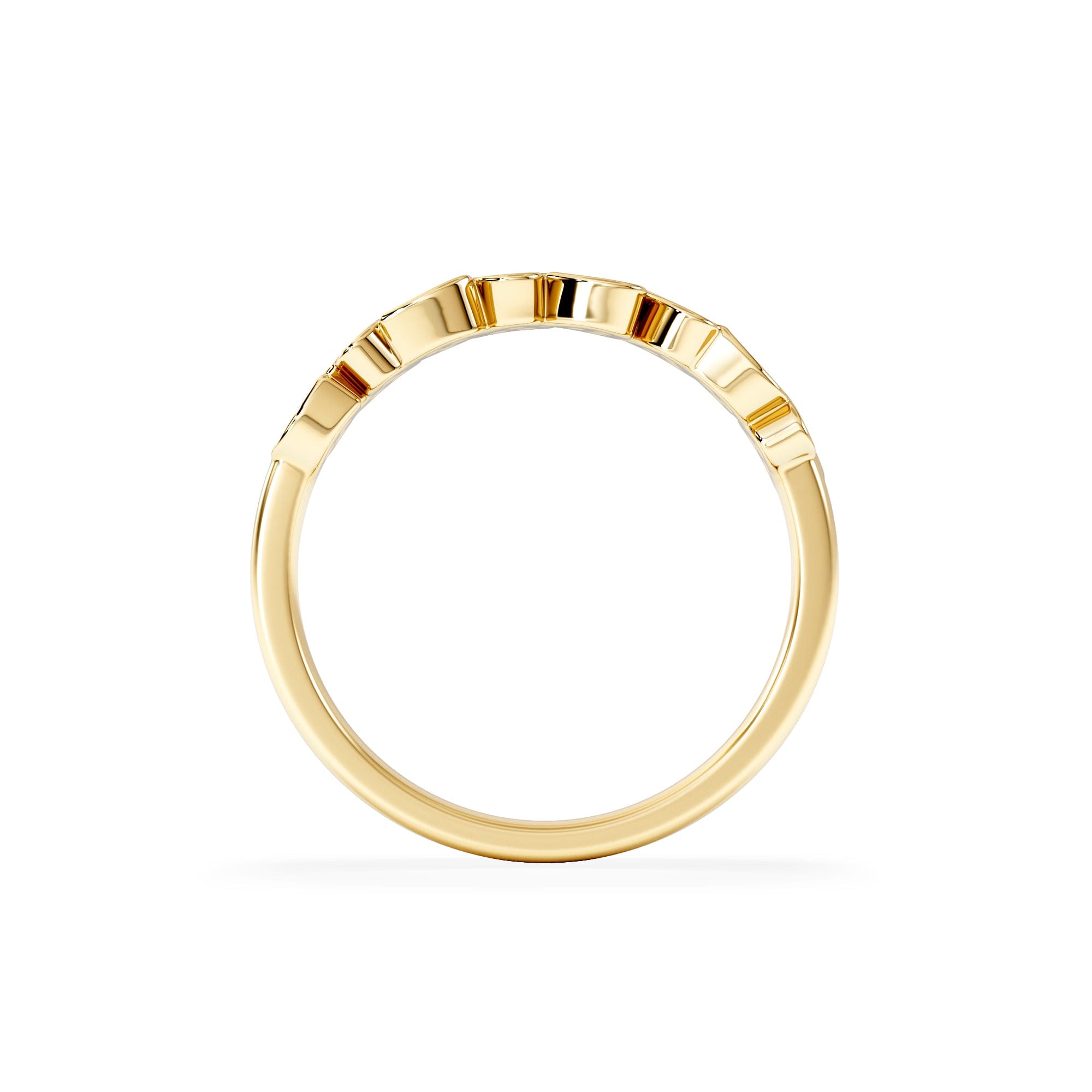 Diamond Heart Half Eternity Ring Lab Diamond 0.11ct in 18K Gold Vermeil