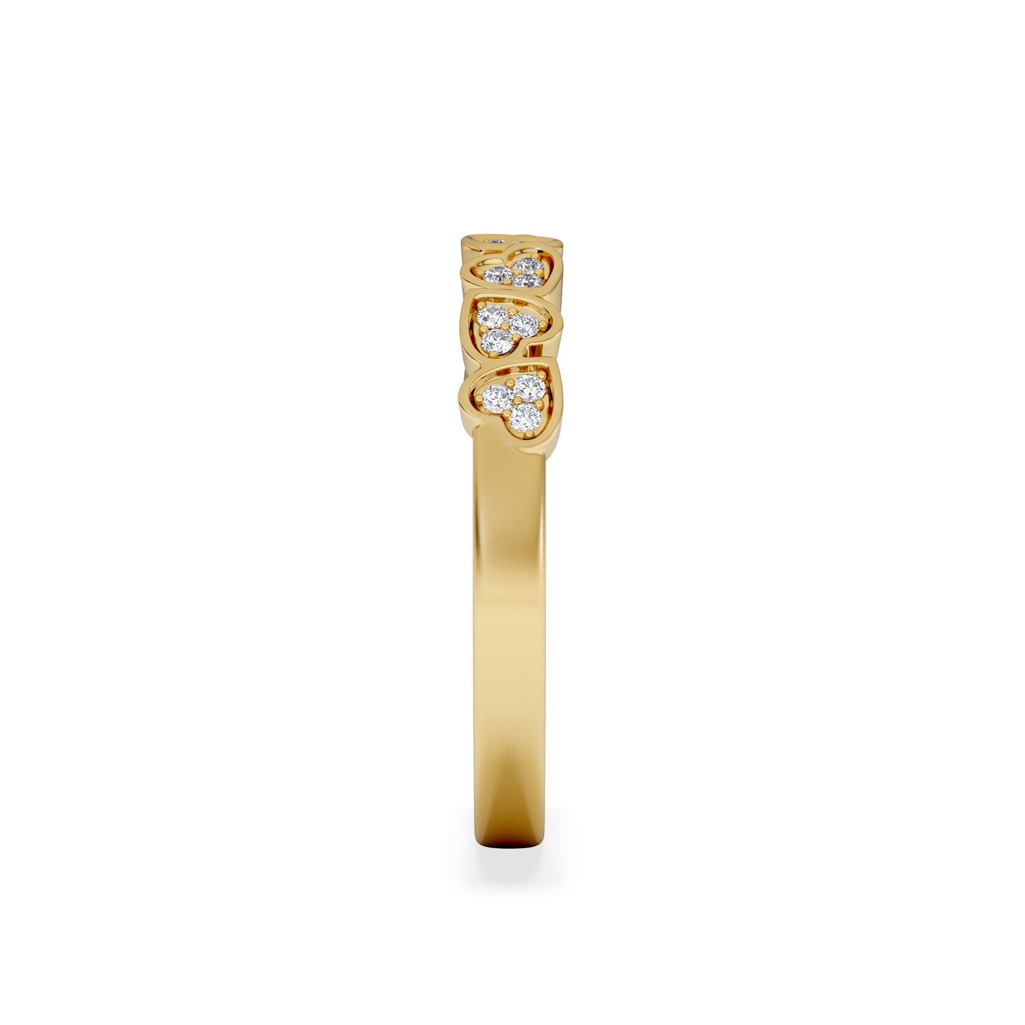 Diamond Heart Half Eternity Ring Lab Diamond 0.11ct in 18K Gold Vermeil