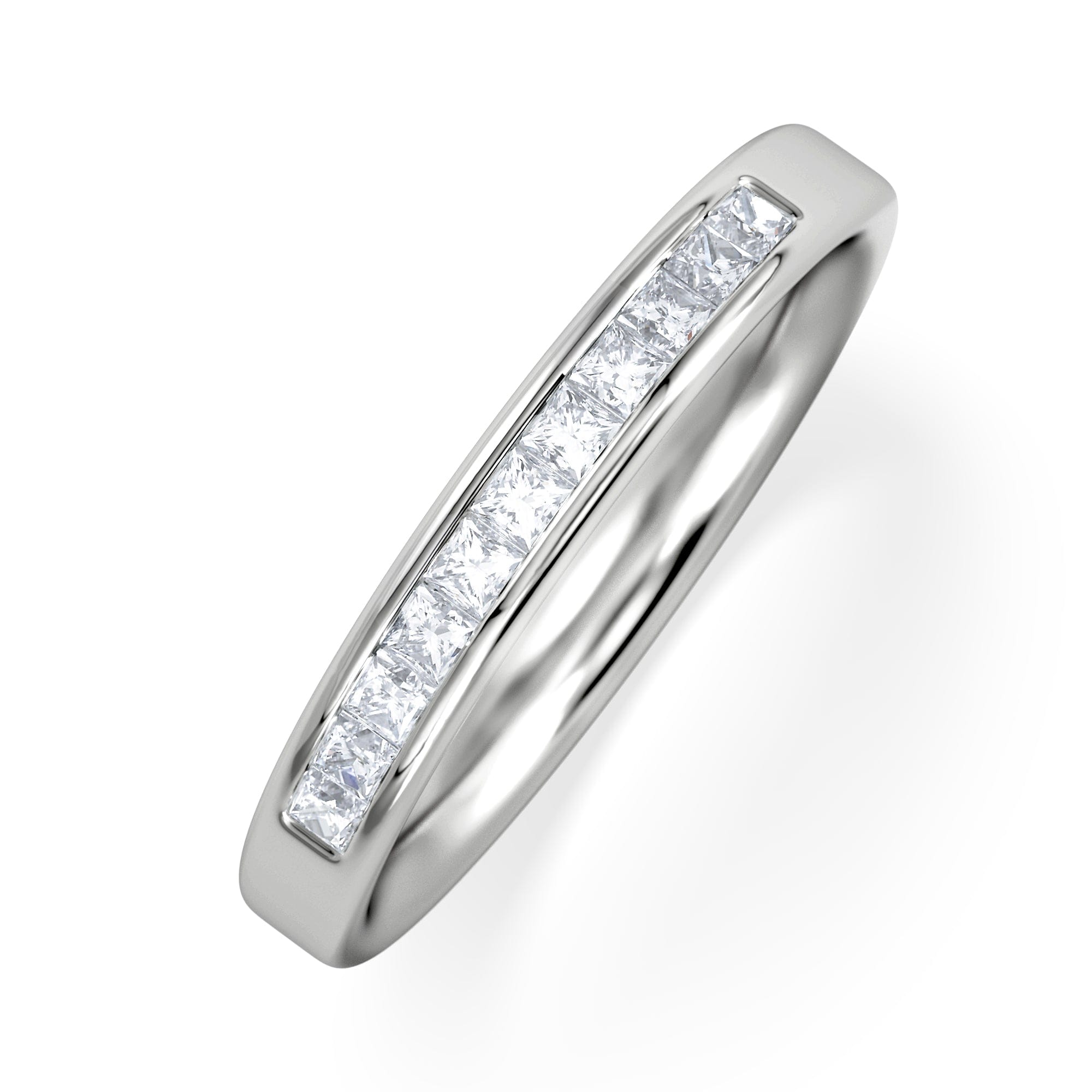 PRINCESS Eterna Lab Diamond Princess Cut Half Eternity Ring 0.30ct H/SI in 925 Silver