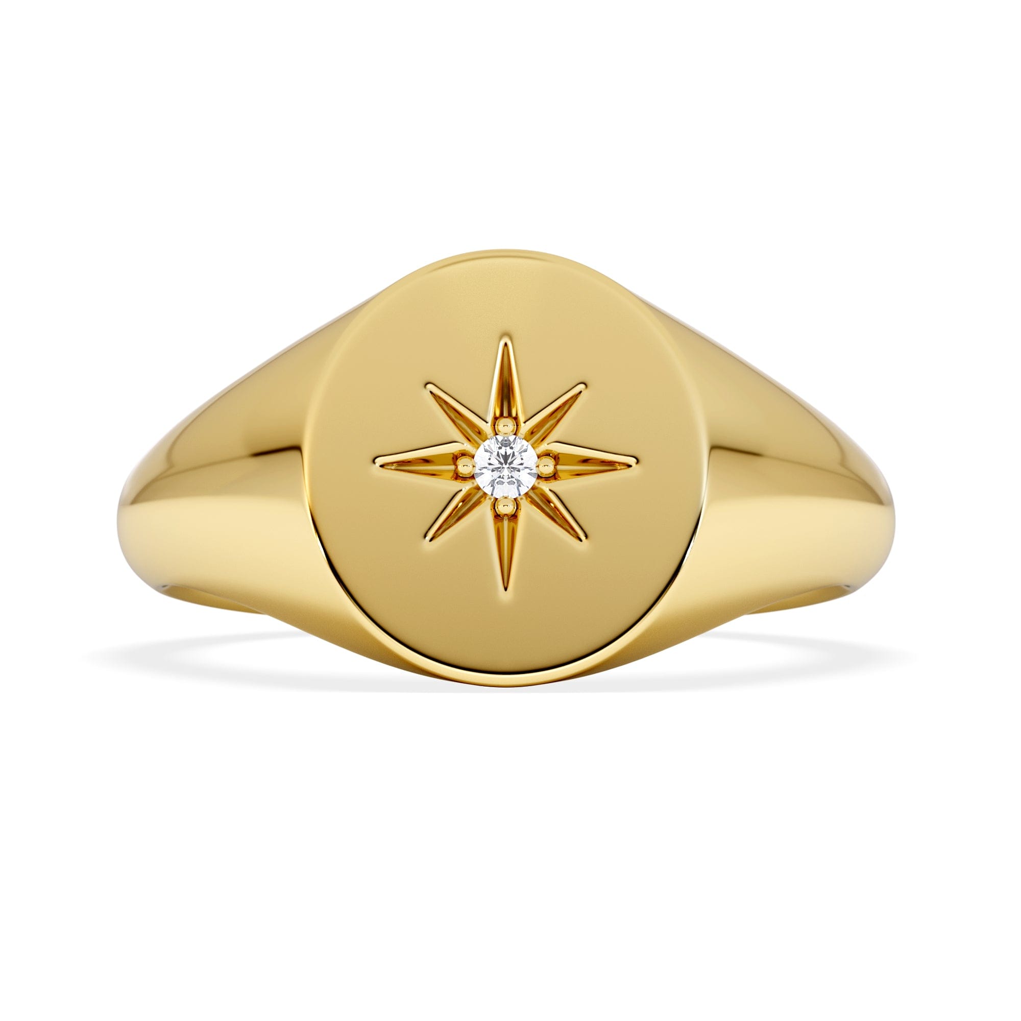 Diamond Star Signet Lab Diamond Ring in 18K Gold Vermeil