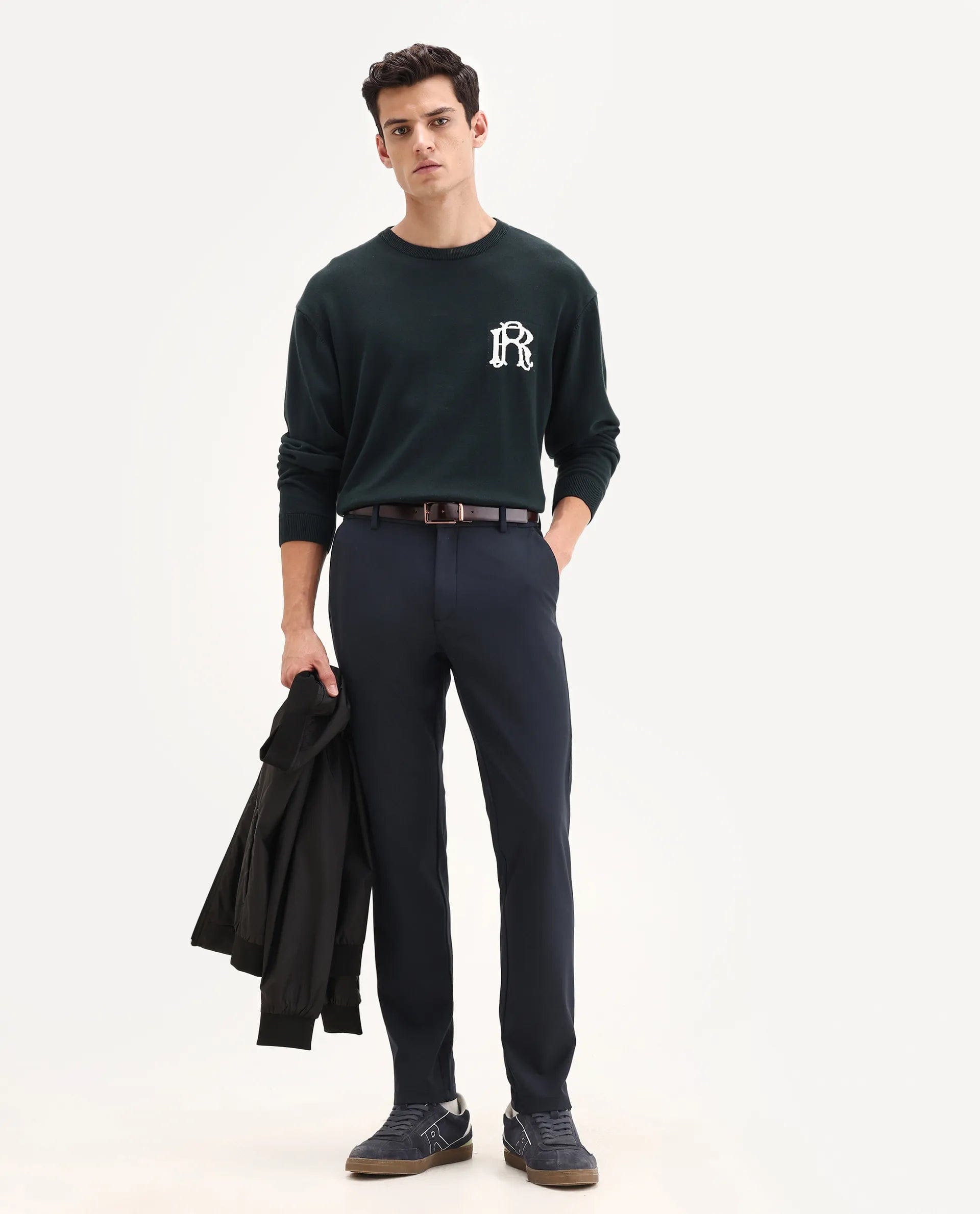 RARE Rabbit Men's Tonk Black Cotton Plain Regular Fit Full Sleeve Spread Collar Jacket