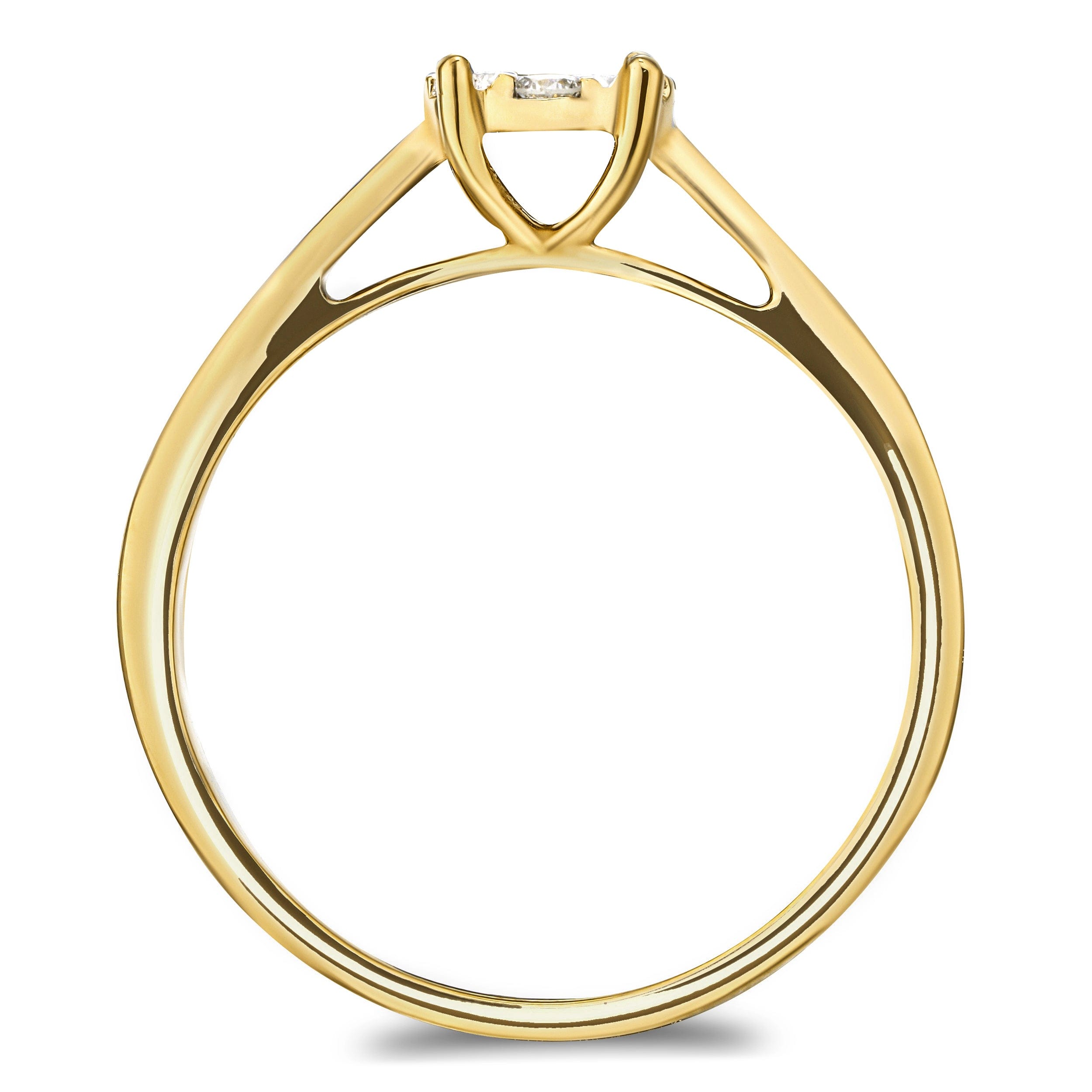 Diamond Lab Diamond Engagement Ring With Shoulders 0.25ct H/Si in 18K Gold Vermeil