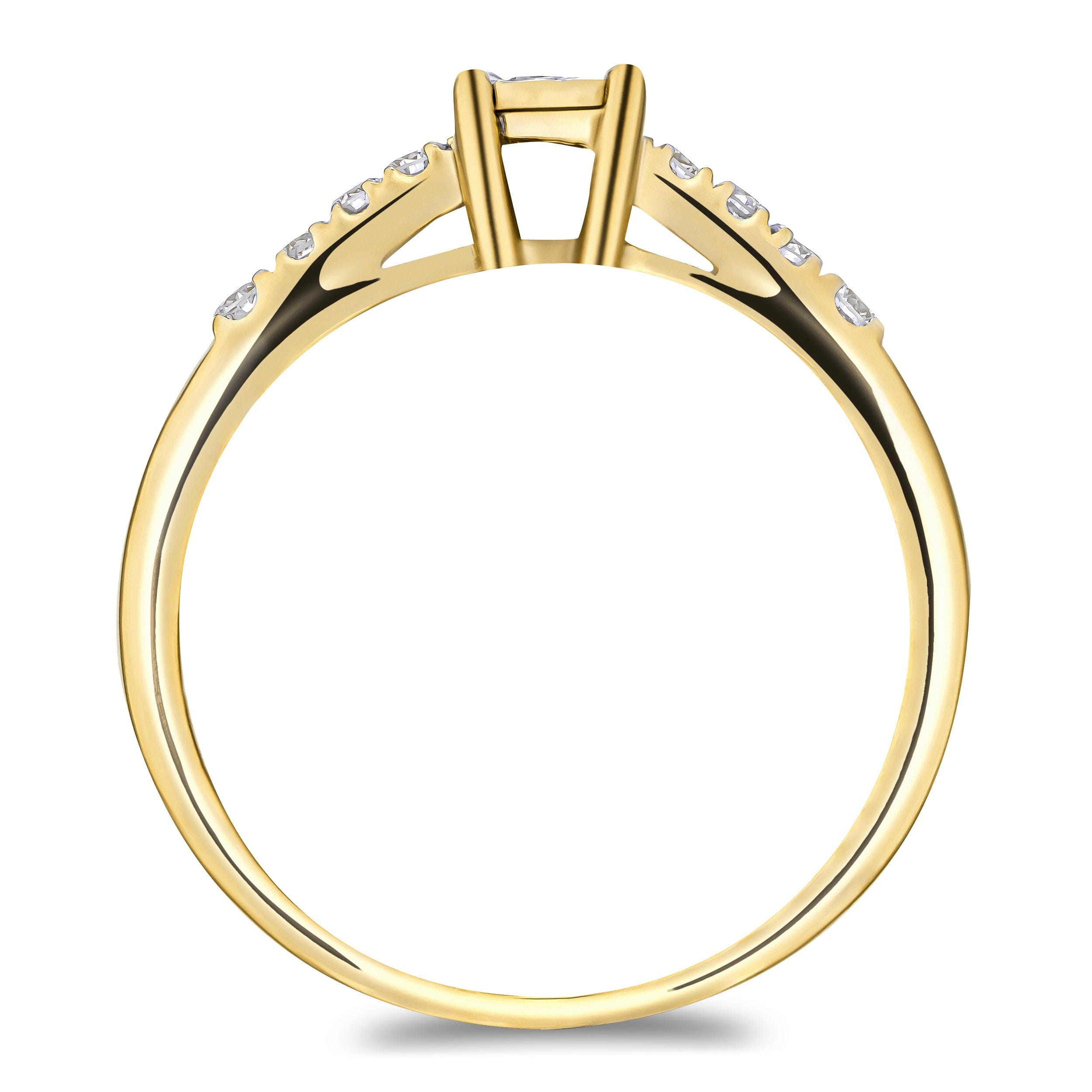 Diamond Lab Diamond Side Stone Engagement Ring 0.25ct H/Si in 18K Gold Vermeil