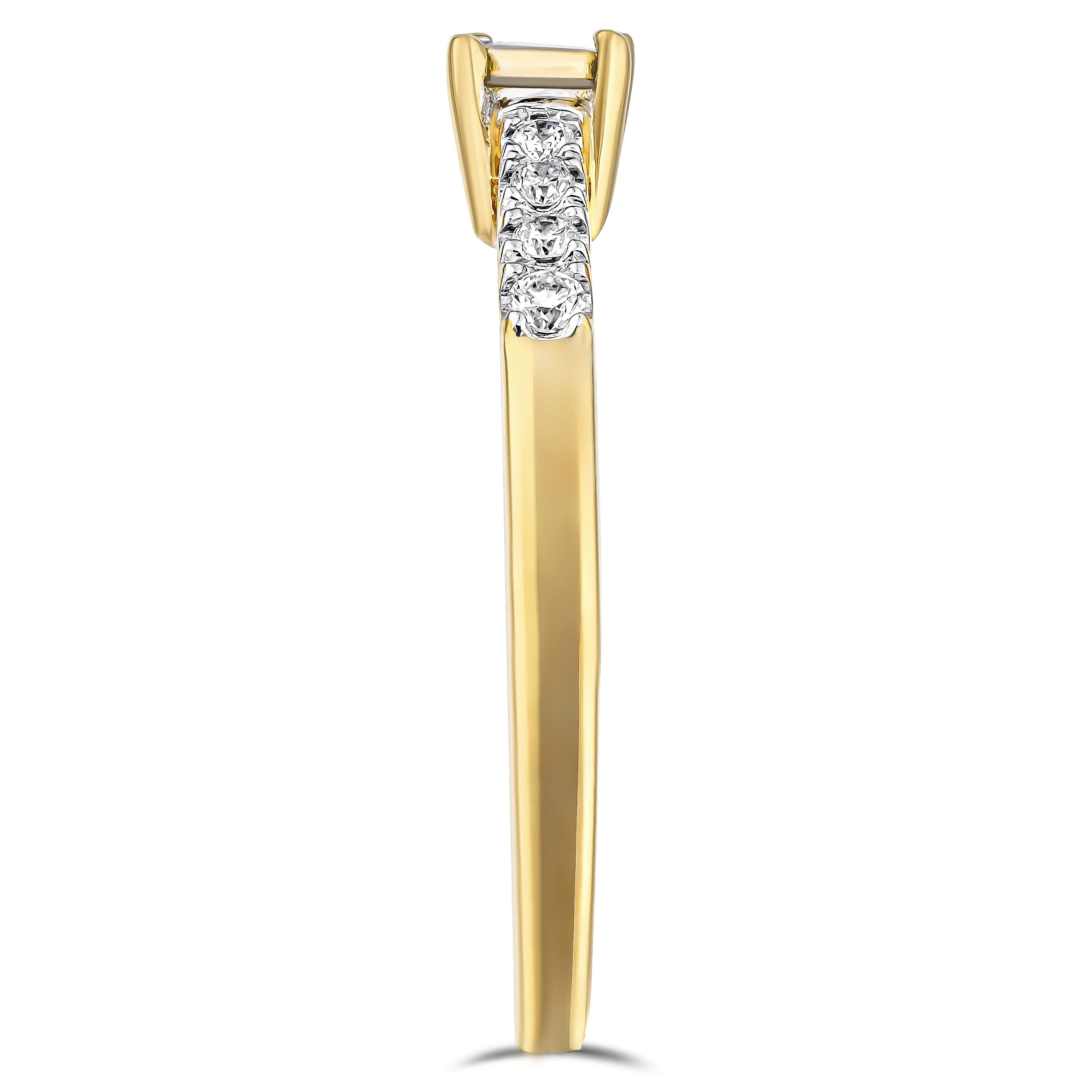 Diamond Lab Diamond Side Stone Engagement Ring 0.25ct H/Si in 18K Gold Vermeil