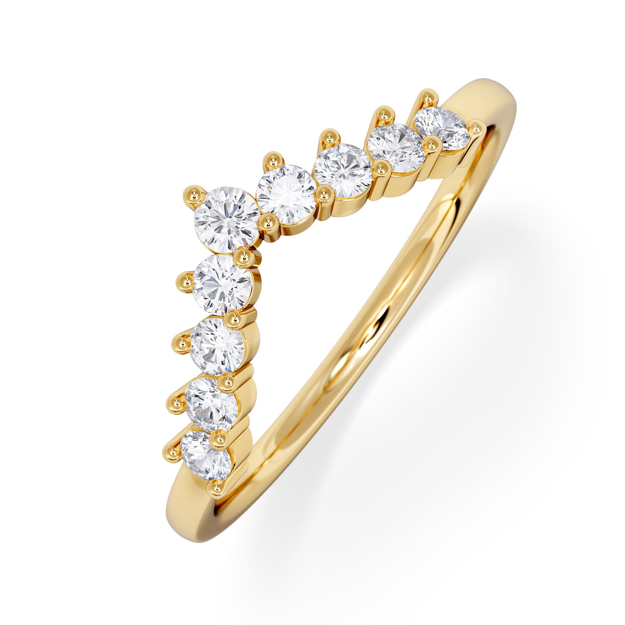 WISHBONE Starlit 0.30ct Lab Diamond Wishbone Ring H/Si Quality in 9K Yellow Gold