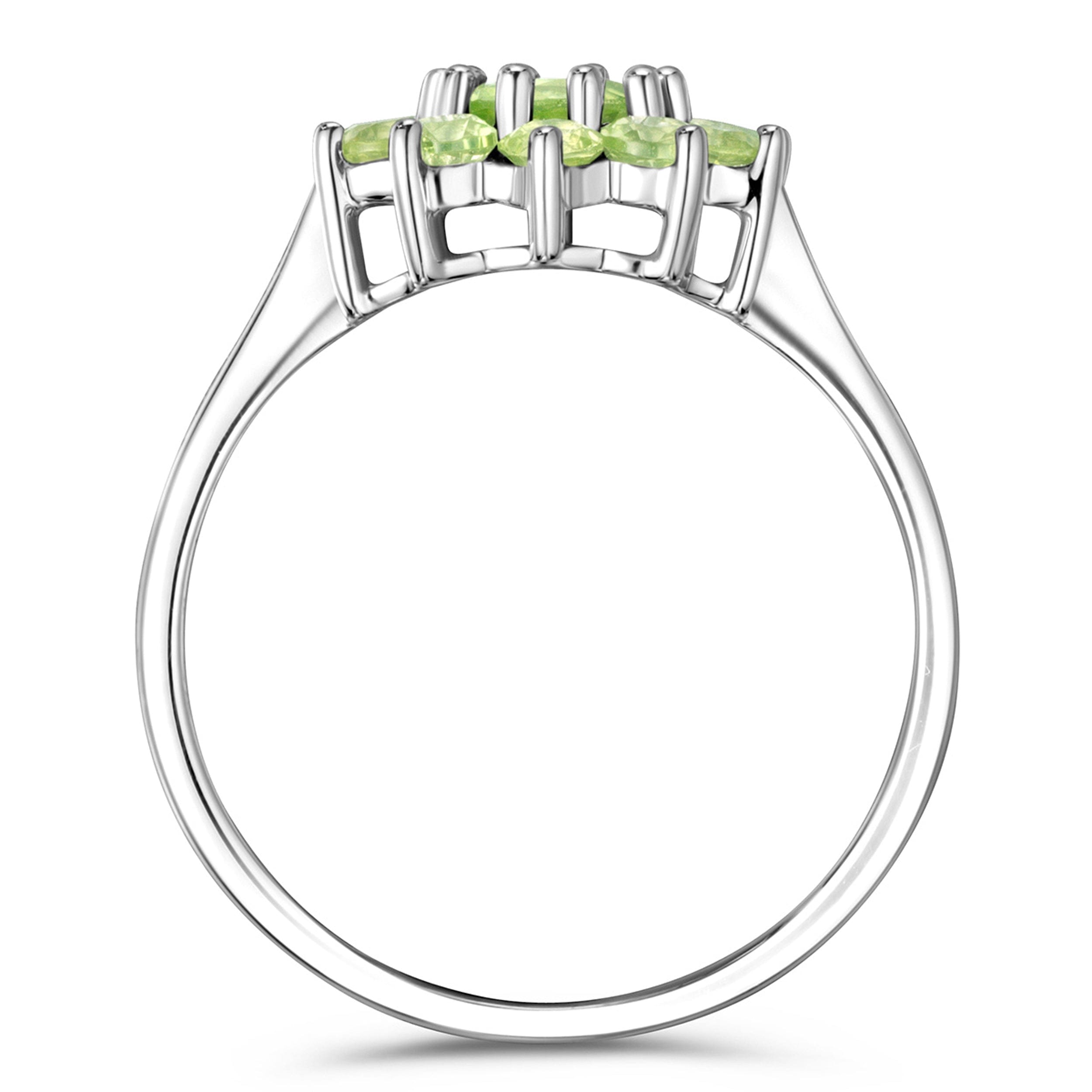WHITE* 1.12ct Peridot Cluster Ring in 9K White Gold