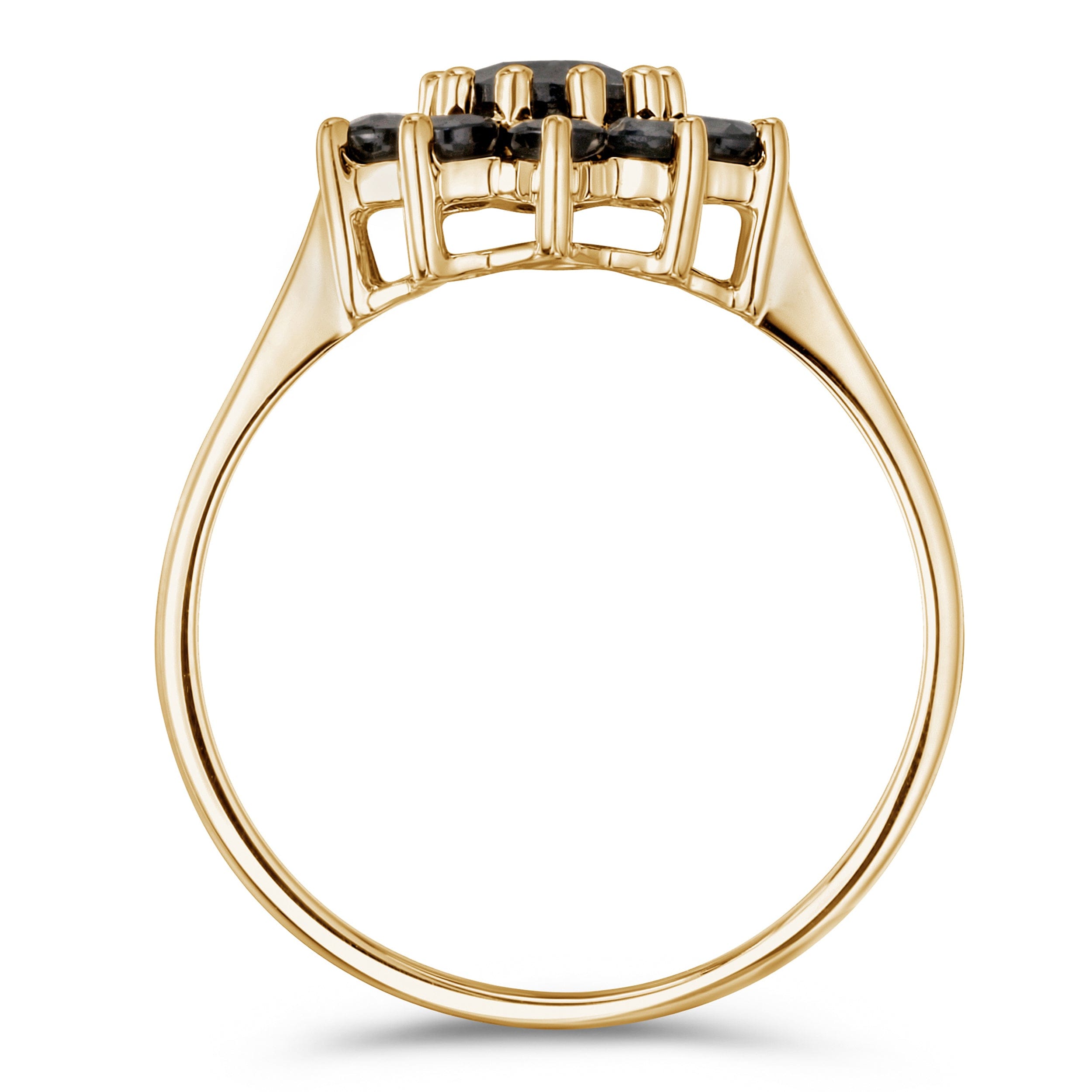 Yellow 1.33ct Sapphire Cluster Ring in 9K Yellow Gold