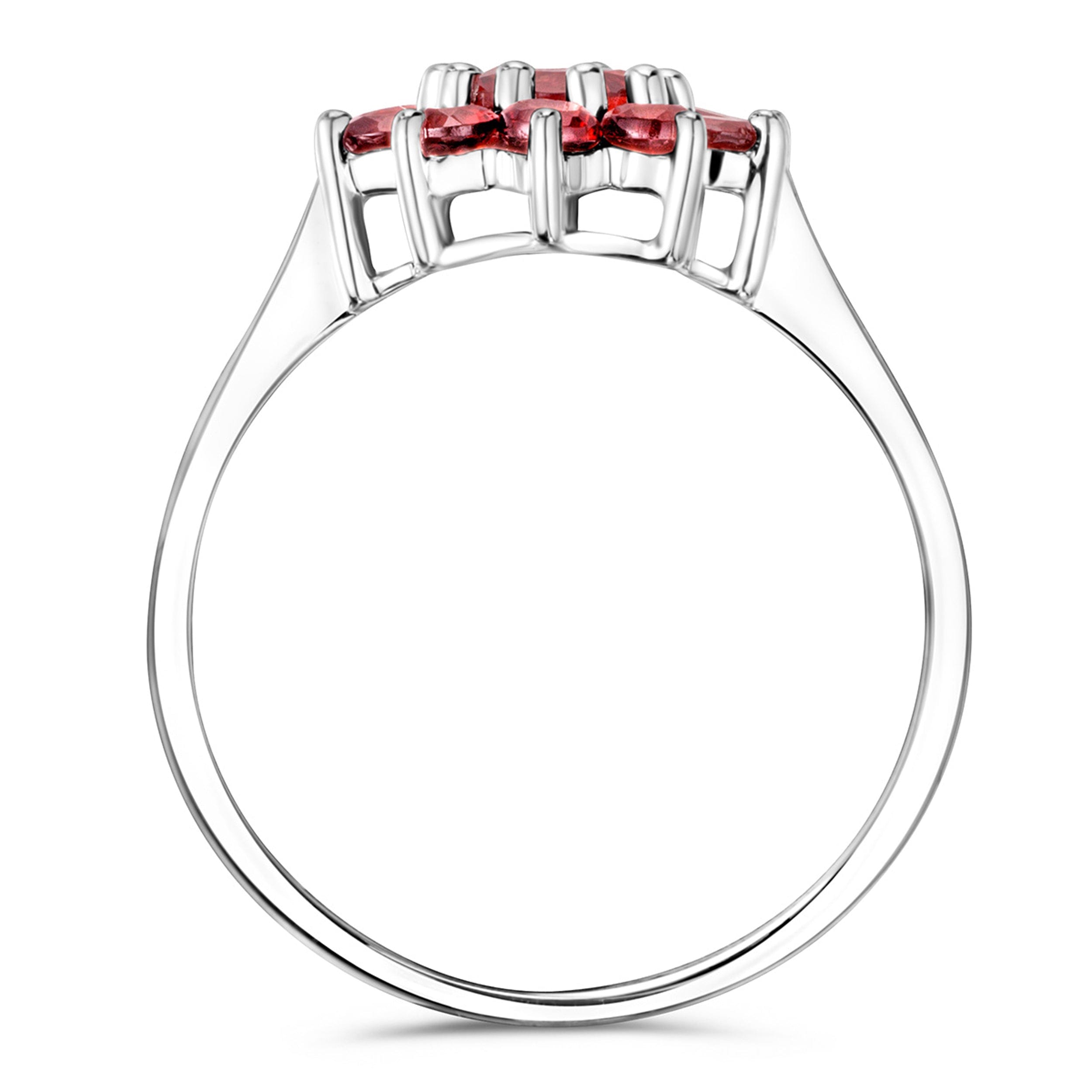 WHITE* 1.73ct Garnet Cluster Ring in 9K White Gold