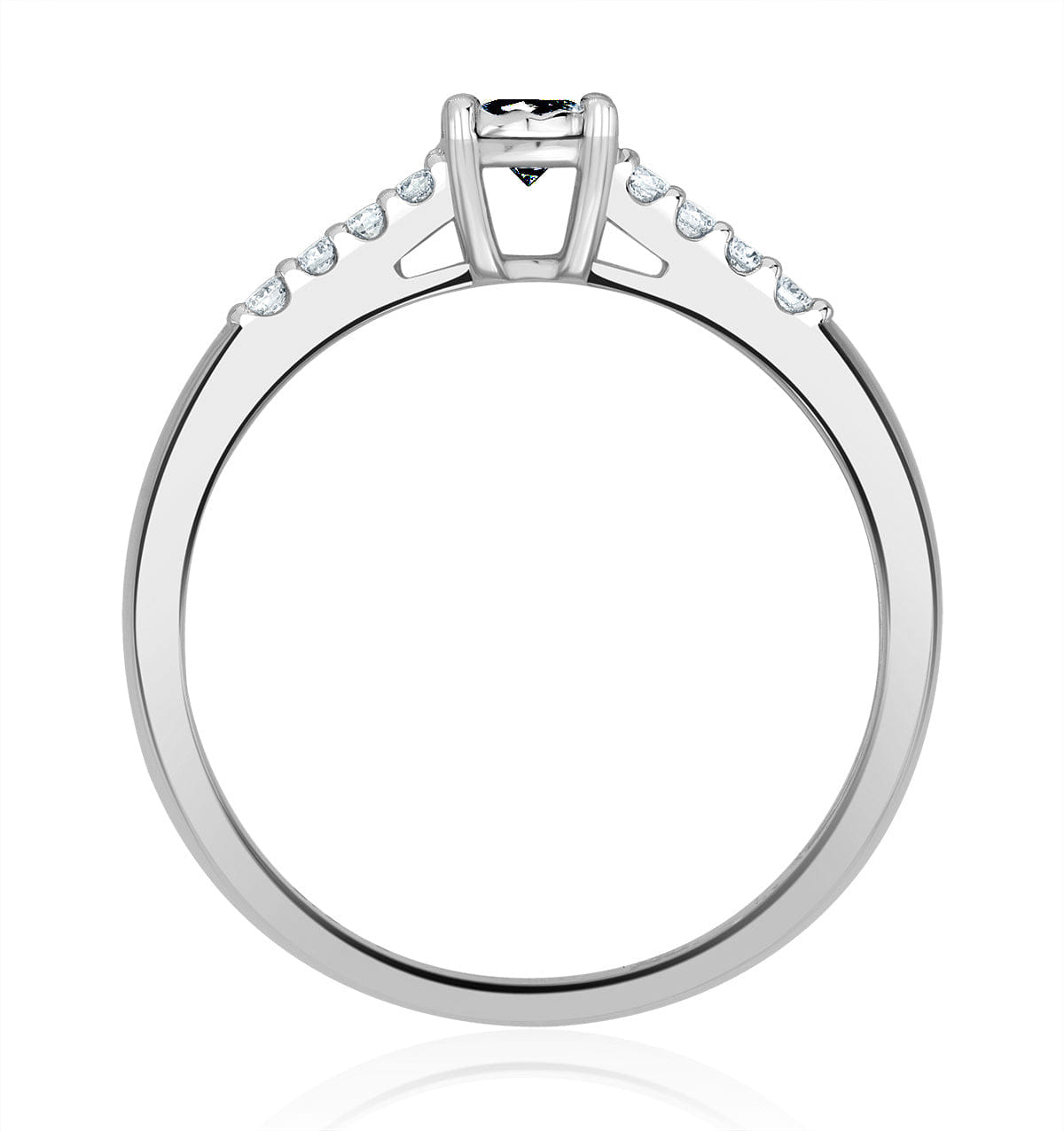 Diamond Black Diamond and Lab Diamond Engagement Ring 0.25ct in 9K White Gold