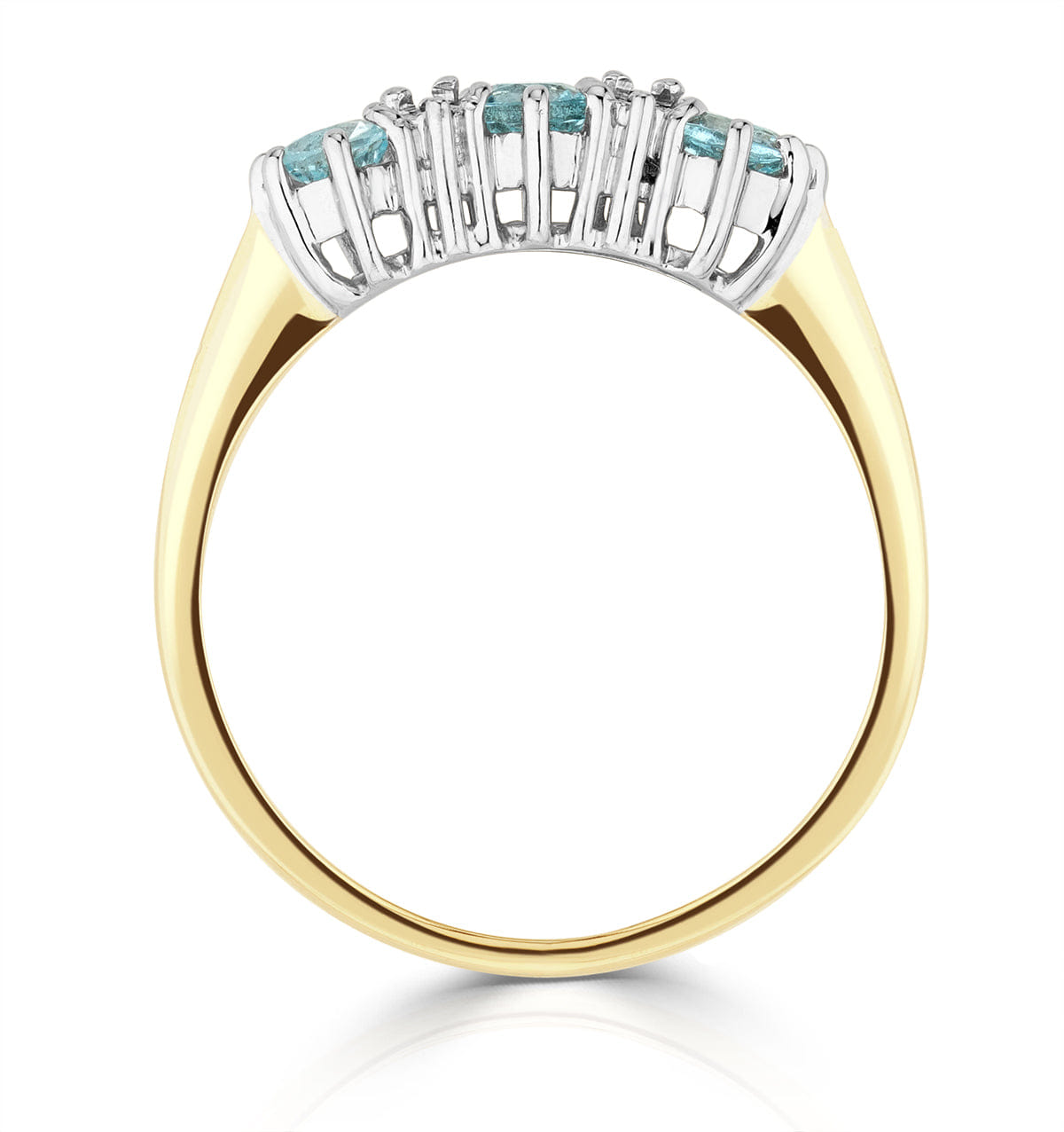 Diamond Blue Topaz 0.50CT And Diamond 9K Yellow Gold Ring