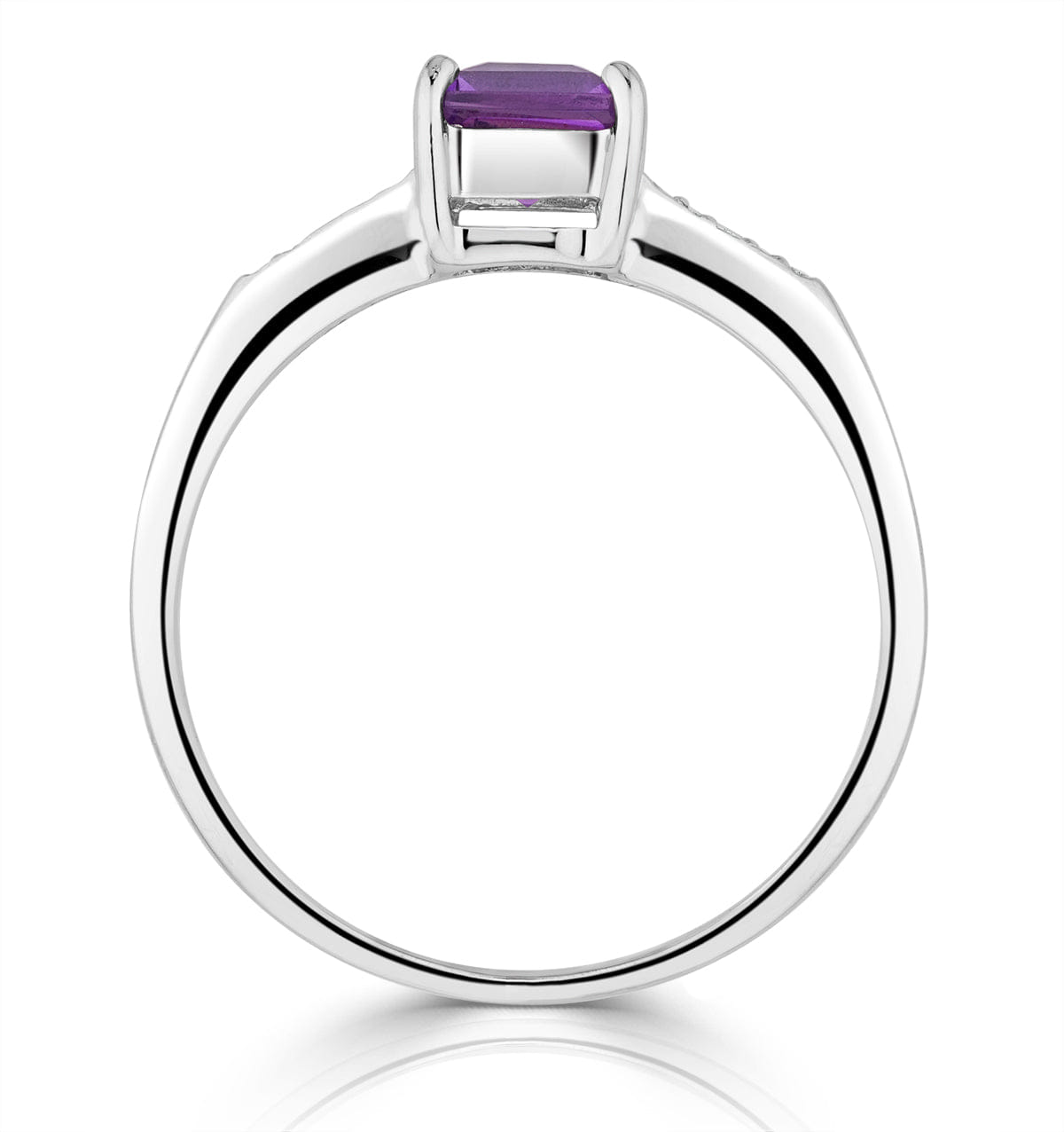 Diamond Amethyst 0.63ct And Diamond 9K White Gold Ring