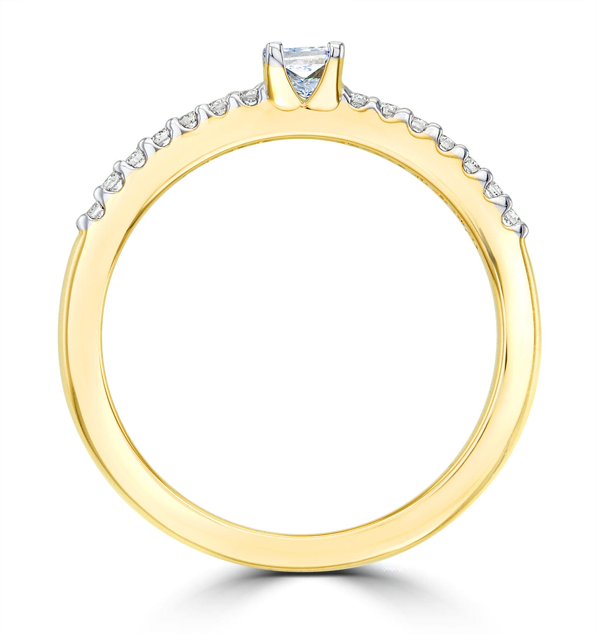 Princess Cut Lab Diamond Engagement Ring 0.25ct H/Si in 9K Gold