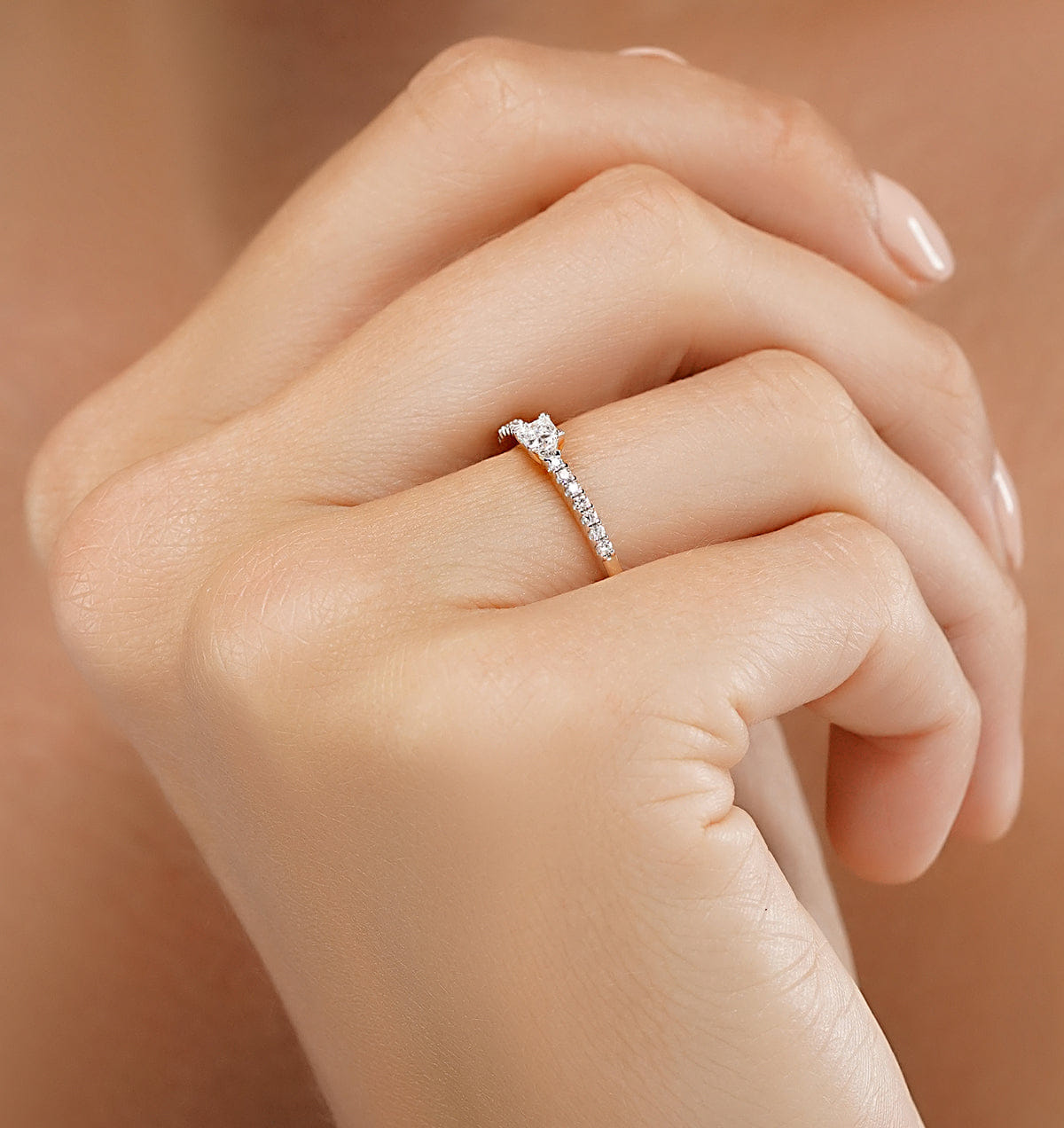 Princess Cut Lab Diamond Engagement Ring 0.25ct H/Si in 9K Gold