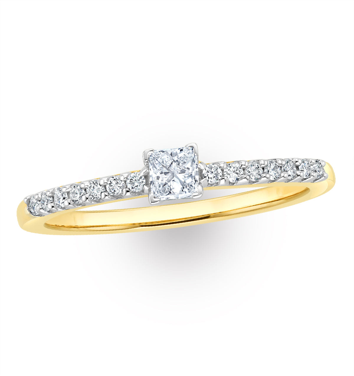 Princess Cut Lab Diamond Engagement Ring 0.25ct H/Si in 9K Gold