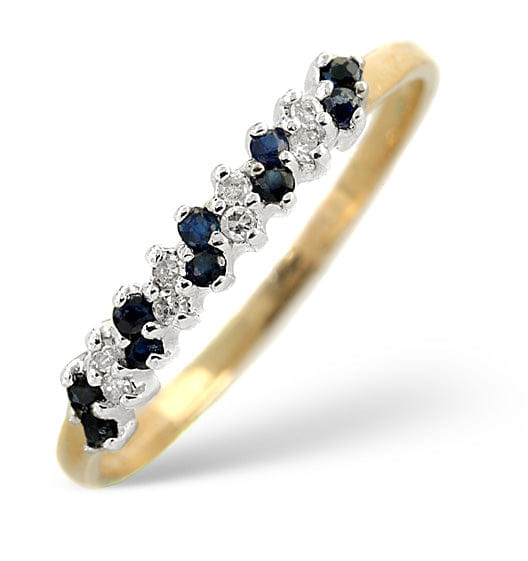 Diamond Sapphire 0.18ct And Diamond 9K Gold Ring