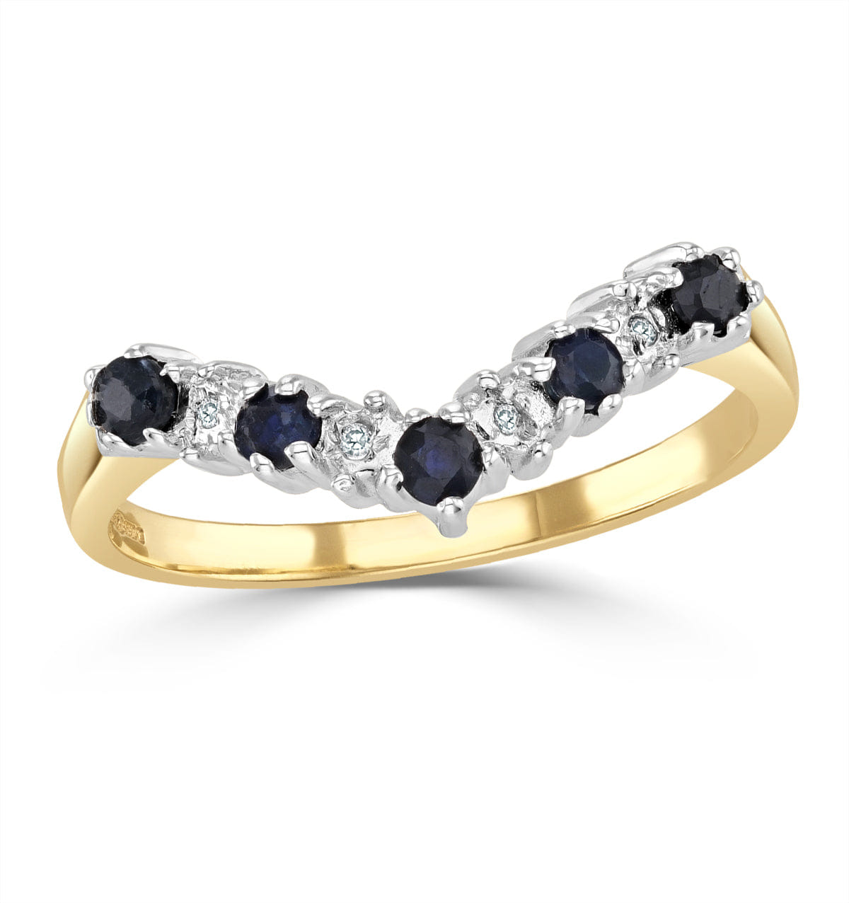 Diamond Sapphire 0.25ct And Diamond 9K Gold Ring