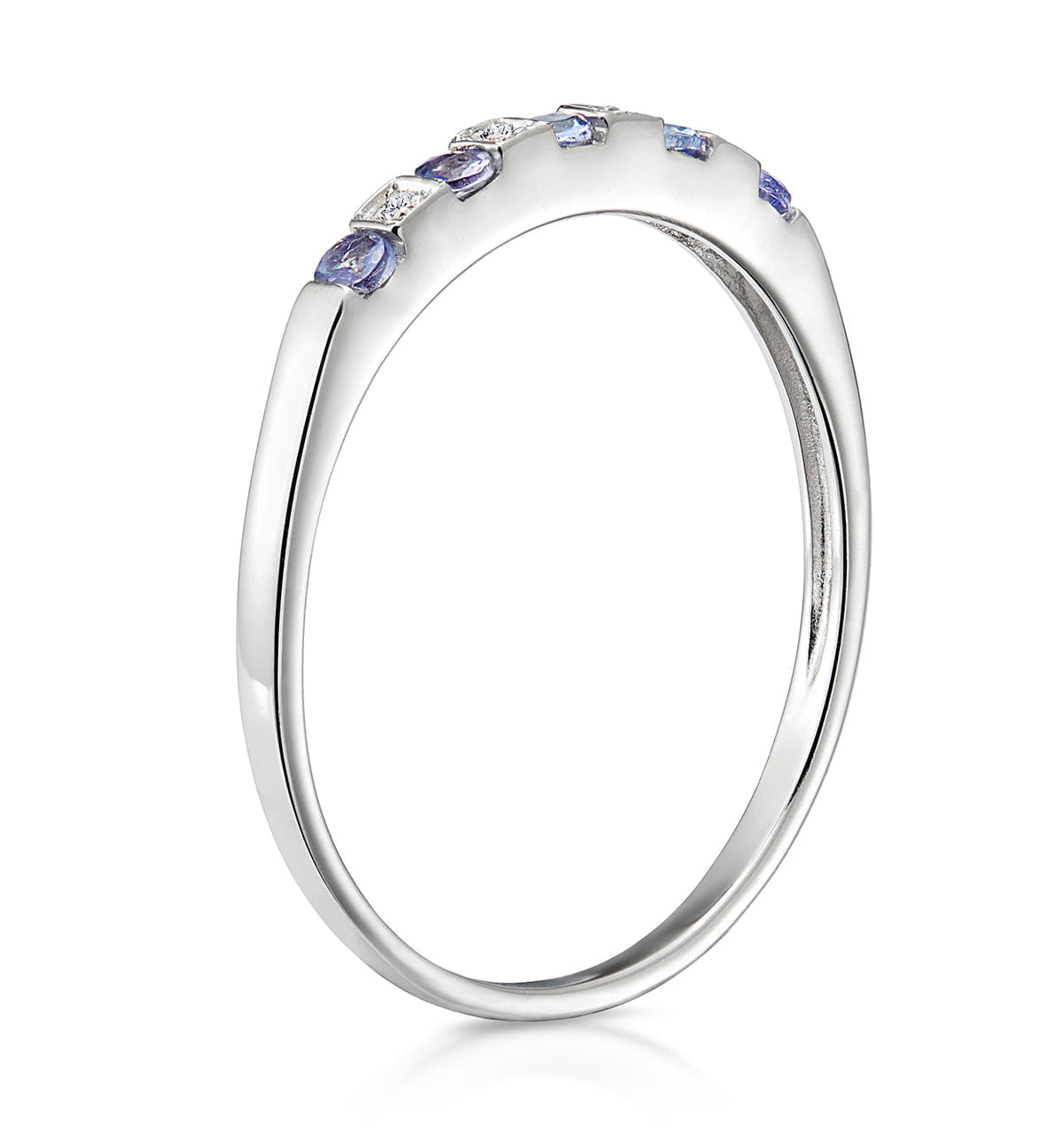 Diamond Tanzanite 0.18CT And Diamond 9K White Gold Ring
