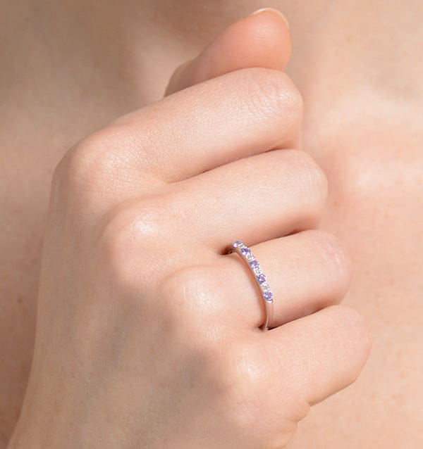 Diamond Tanzanite 0.18CT And Diamond 9K White Gold Ring