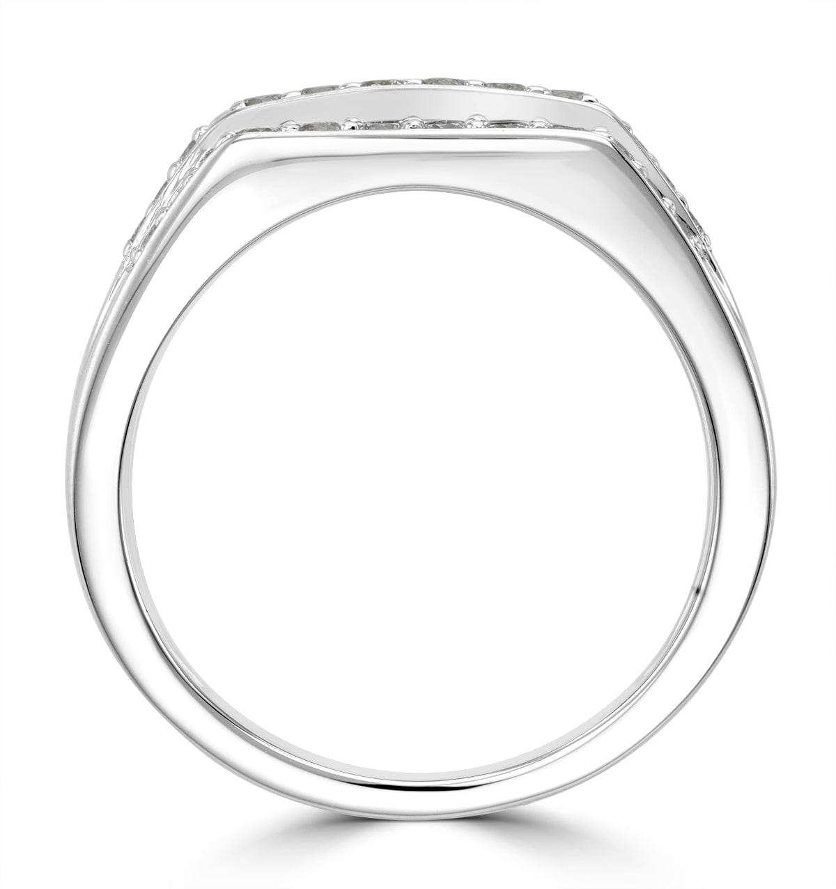 Diamond Mens Lab Diamond Pave Encrusted Ring 1ct H/Si in 925 Silver