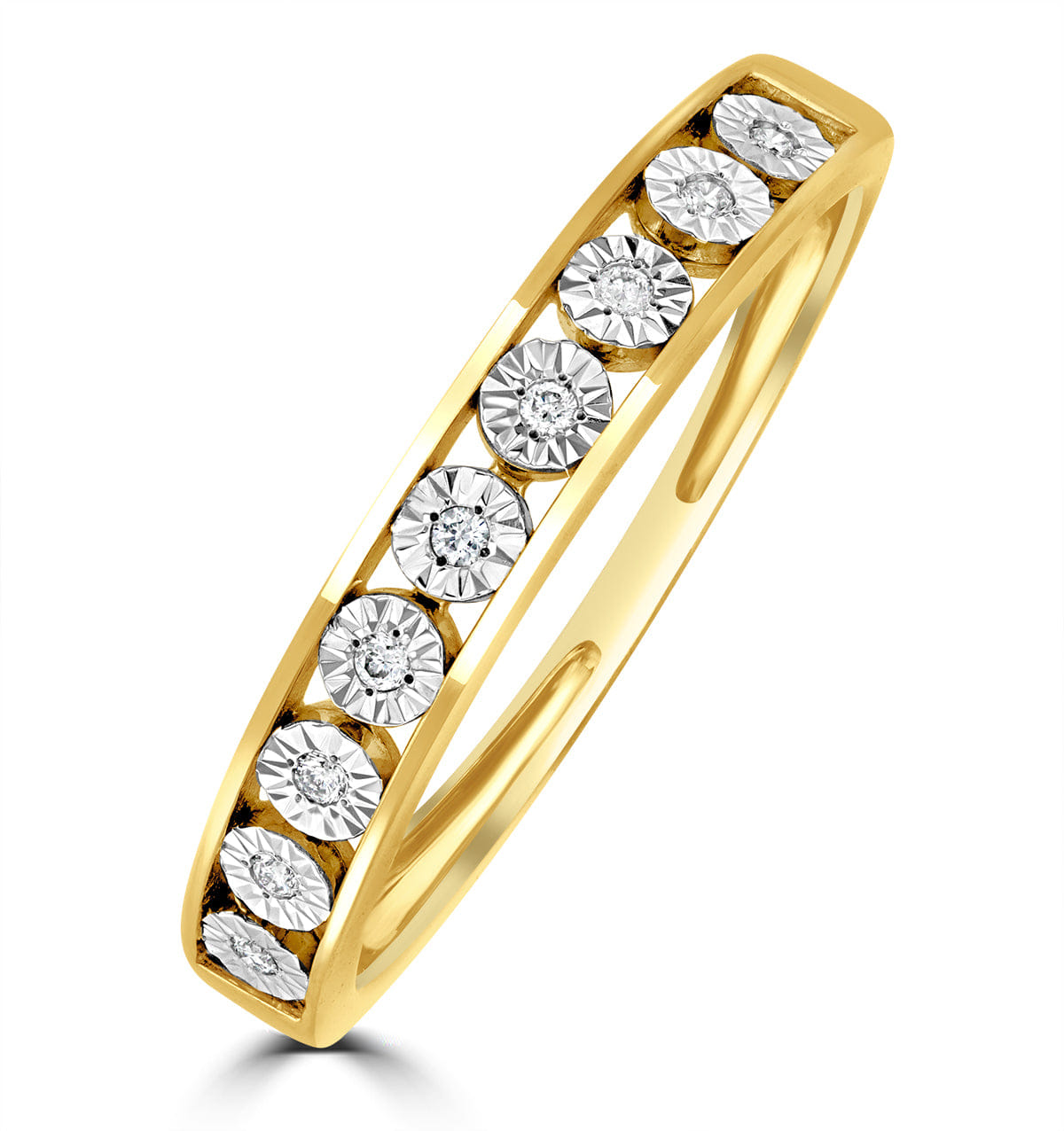 Diamond Channel Set Lab Diamond Eternity Ring 0.05ct in 9K Gold