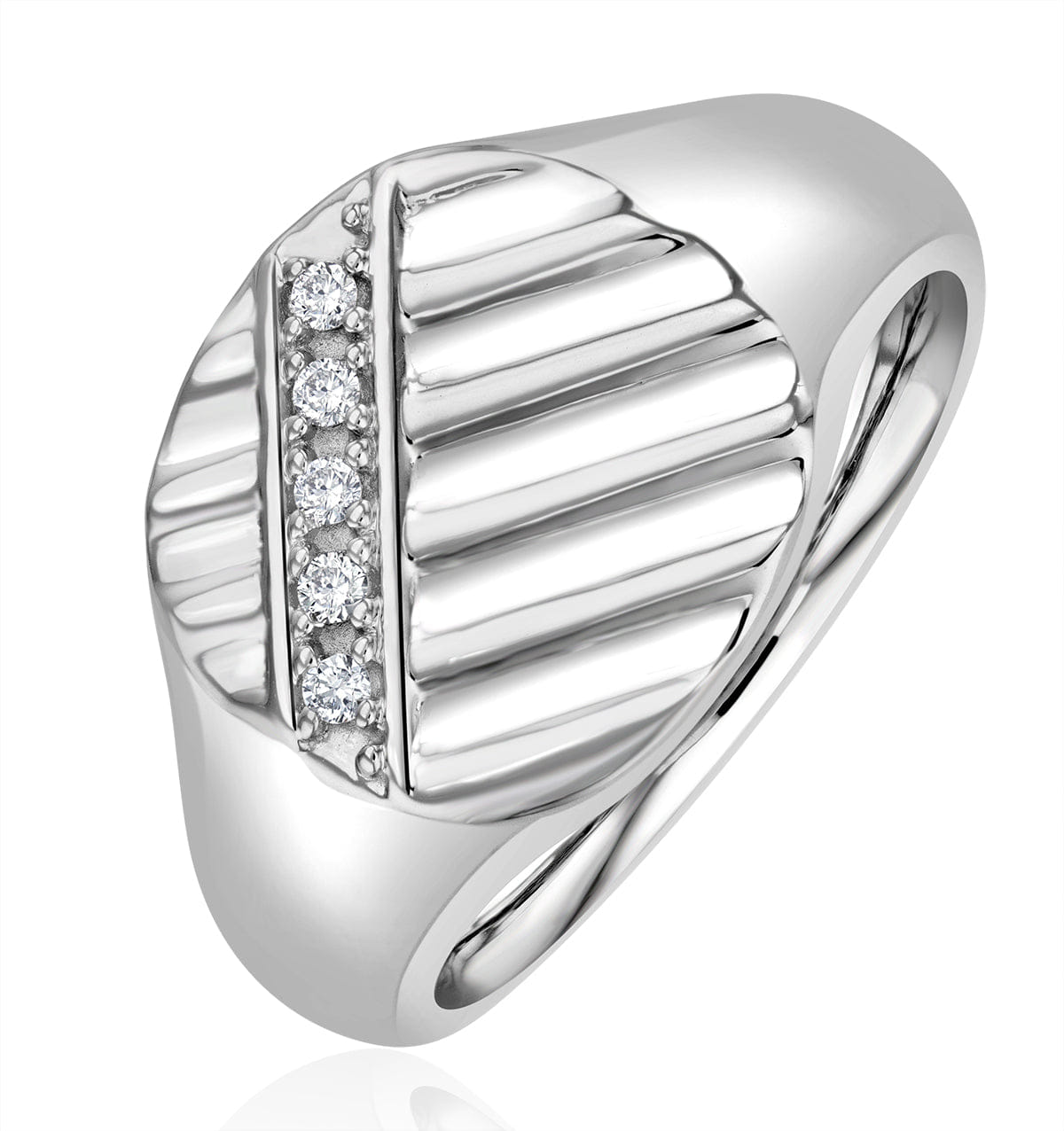 Diamond Mens Lab Diamond Signet Ring 0.07ct H/Si in 925 Silver