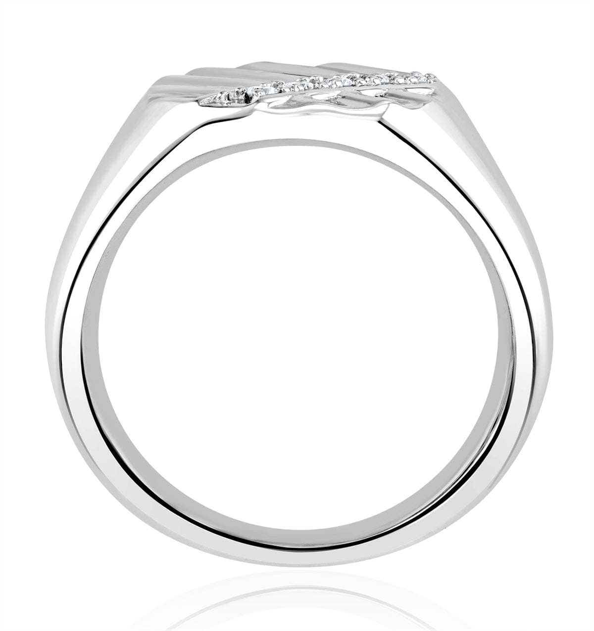 Diamond Mens Lab Diamond Signet Ring 0.07ct H/Si in 925 Silver