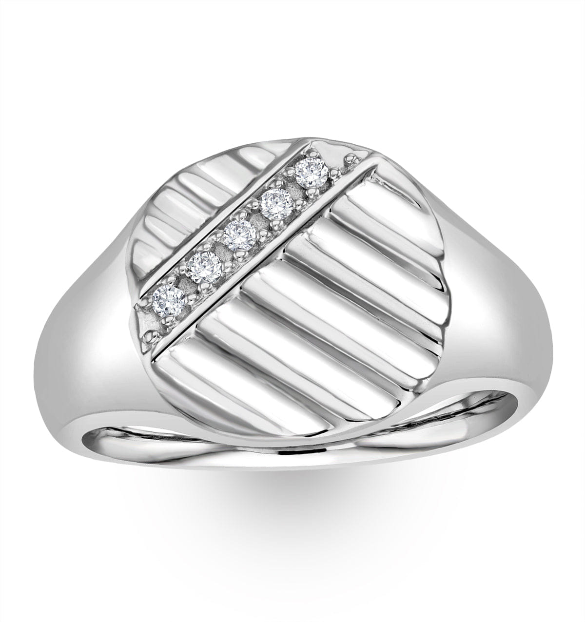 Diamond Mens Lab Diamond Signet Ring 0.07ct H/Si in 925 Silver