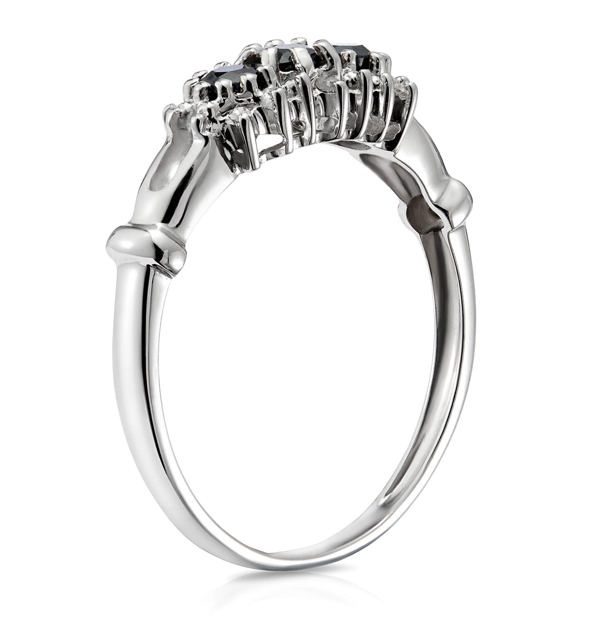 Diamond Sapphire 0.34ct And Diamond 9K White Gold Ring