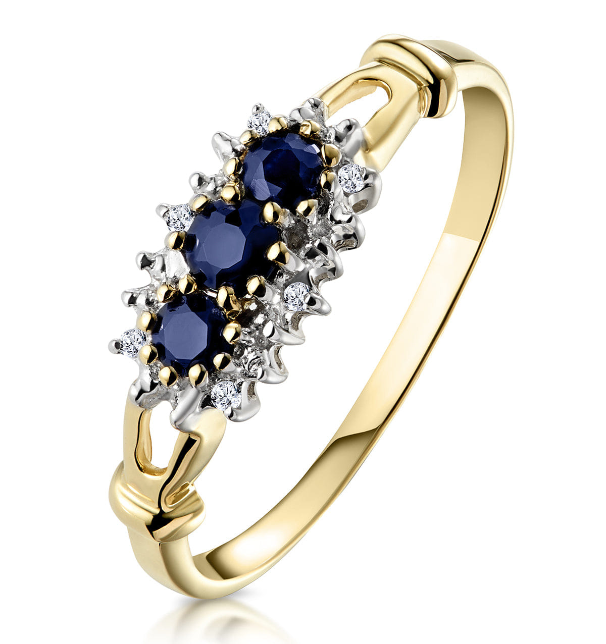 Diamond Sapphire 0.34ct And Diamond 9K Gold Ring
