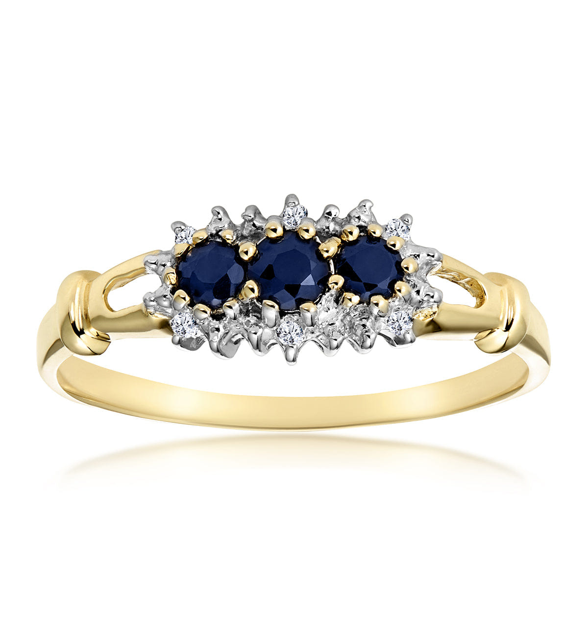 Diamond Sapphire 0.34ct And Diamond 9K Gold Ring