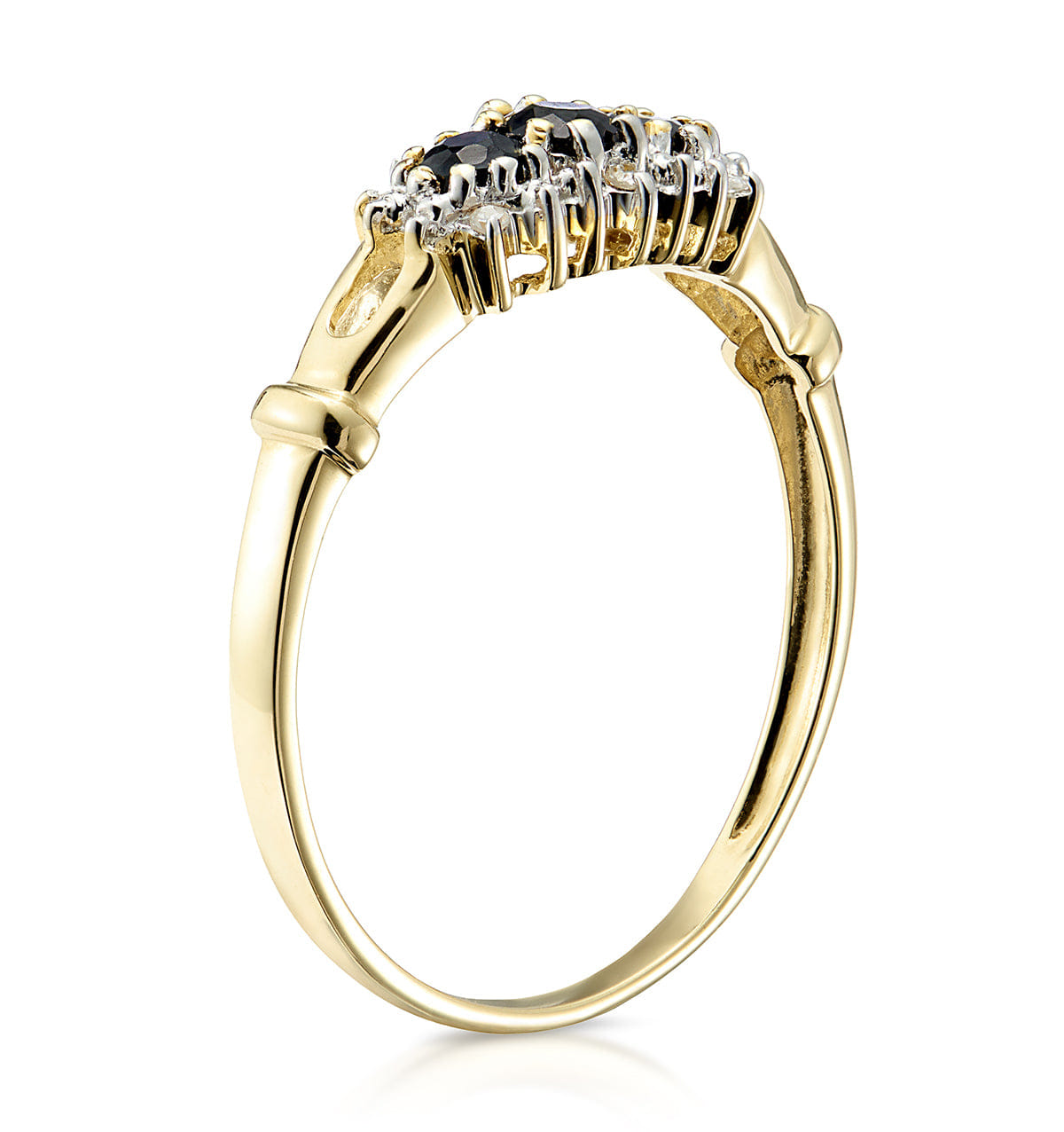 Diamond Sapphire 0.34ct And Diamond 9K Gold Ring