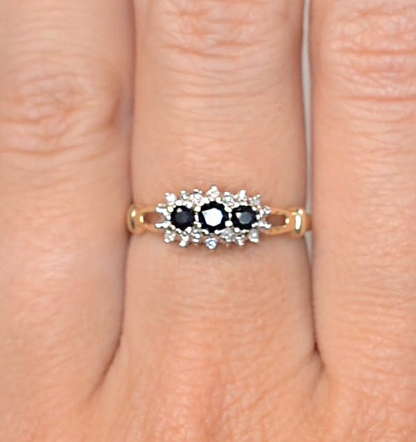 Diamond Sapphire 0.34ct And Diamond 9K Gold Ring