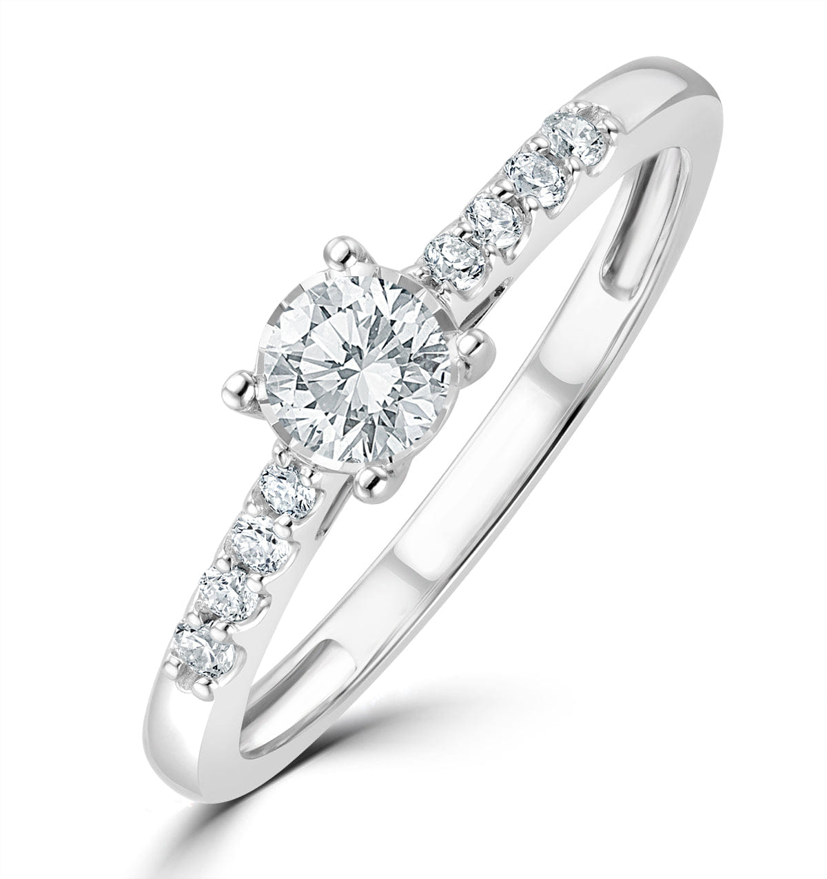 Diamond Lab Diamond Side Stone Engagement Ring 0.25ct H/Si in 925 Silver