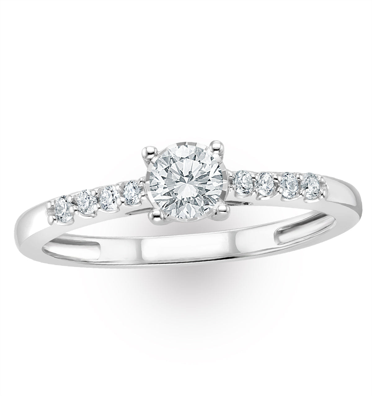 Diamond Lab Diamond Side Stone Engagement Ring 0.25ct H/Si in 925 Silver