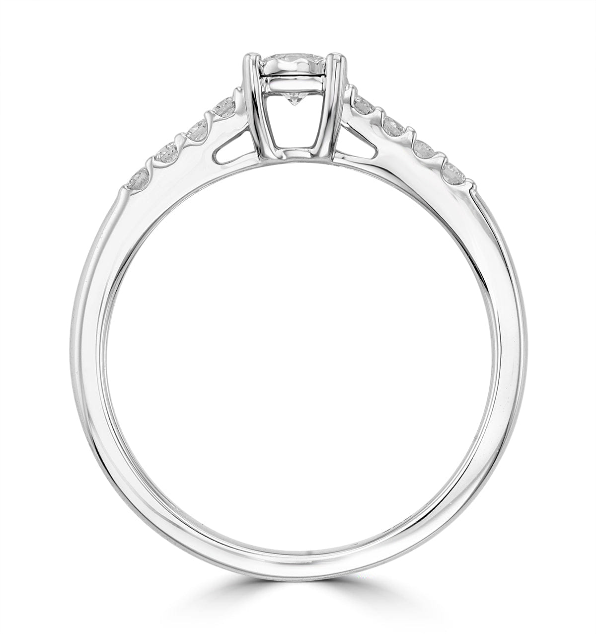 Diamond Lab Diamond Side Stone Engagement Ring 0.25ct H/Si in 925 Silver