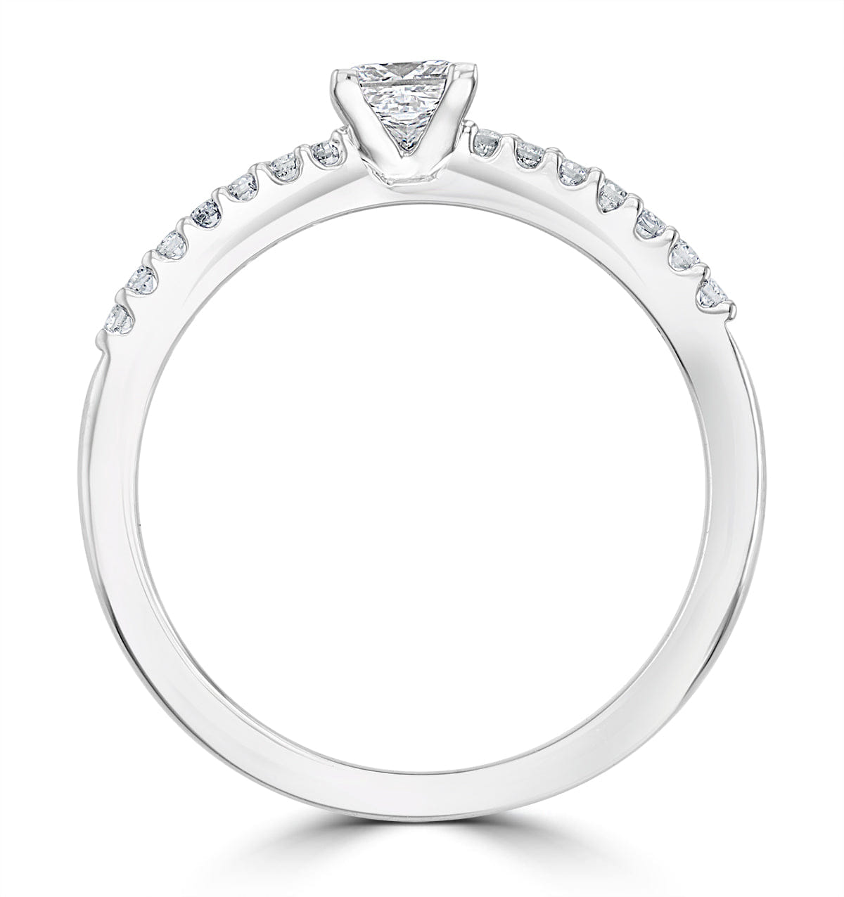 Princess Cut Lab Diamond Engagement Ring 0.25ct H/Si in 925 Silver